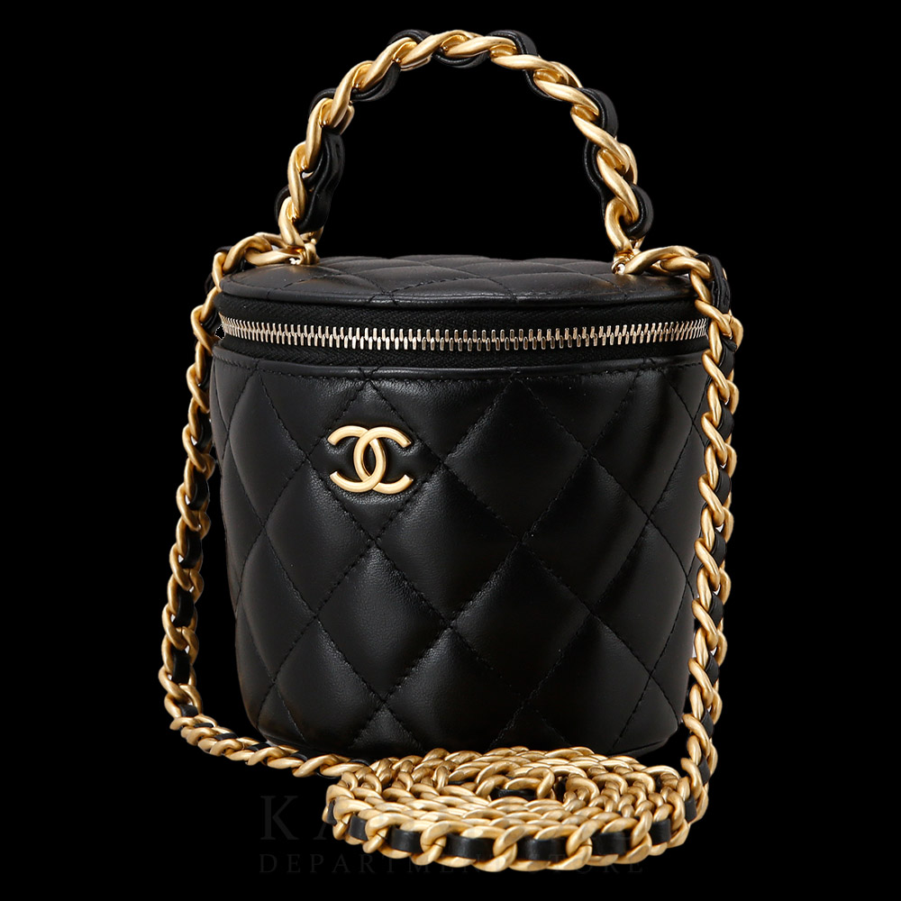 CHANEL(USED)샤넬 AP2873 코스메틱 원형 베니티 탑핸들