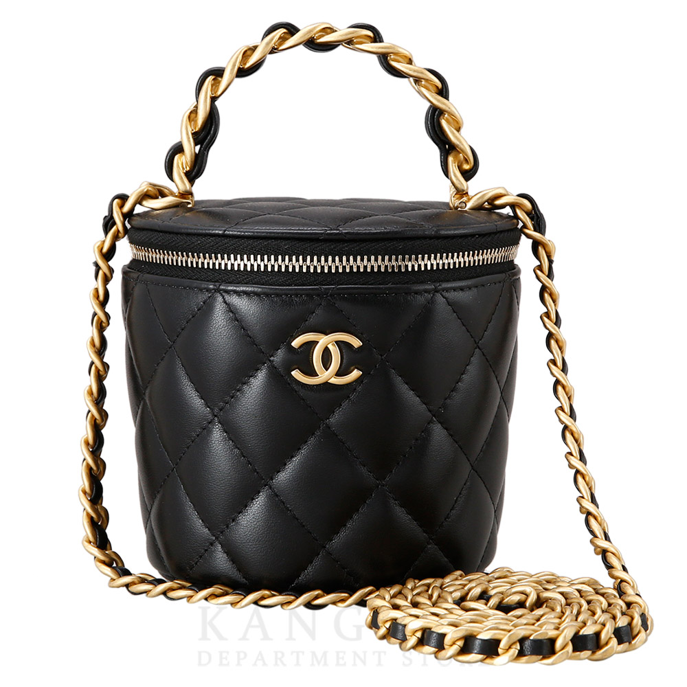 CHANEL(USED)샤넬 AP2873 코스메틱 원형 베니티 탑핸들