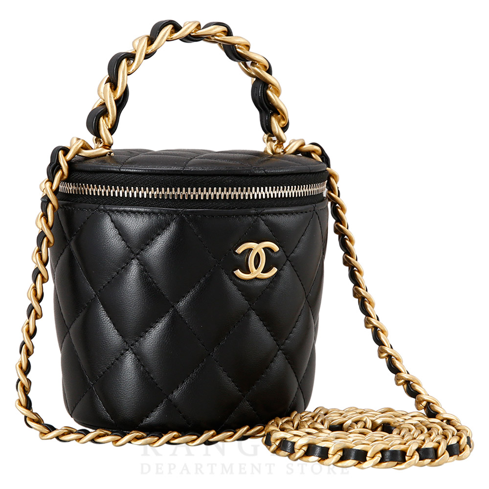 CHANEL(USED)샤넬 AP2873 코스메틱 원형 베니티 탑핸들