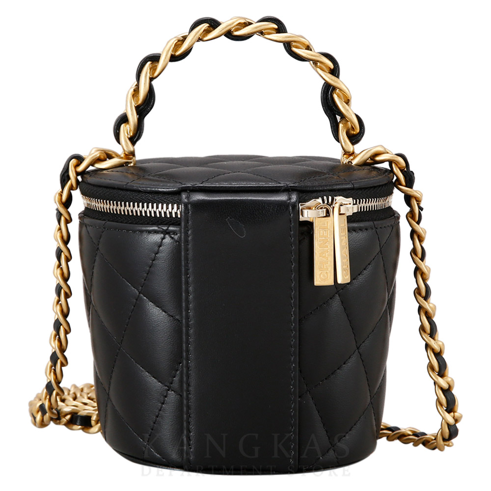 CHANEL(USED)샤넬 AP2873 코스메틱 원형 베니티 탑핸들