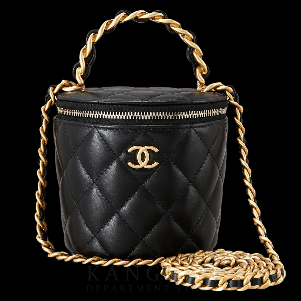 CHANEL(USED)샤넬 AP2873 코스메틱 원형 베니티 탑핸들