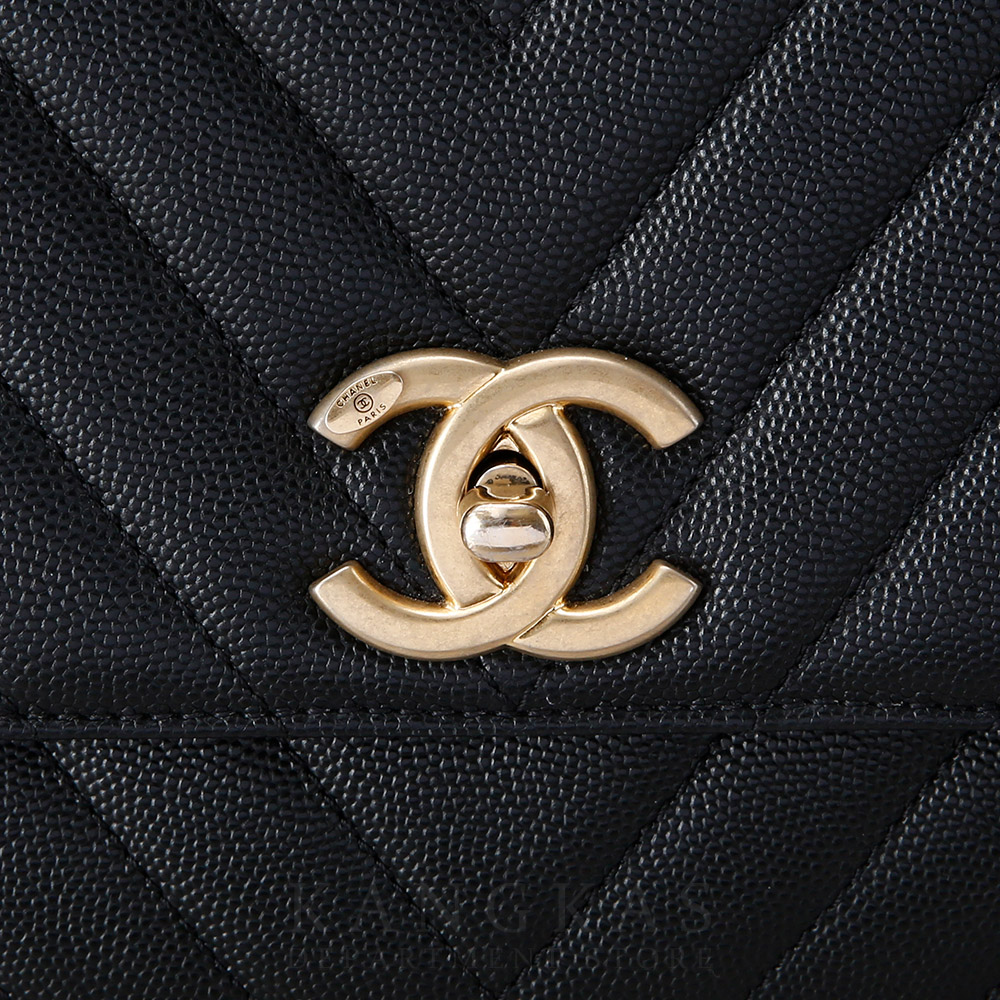 CHANEL(USED)샤넬 쉐브론 코코핸들 미듐 리자드핸들