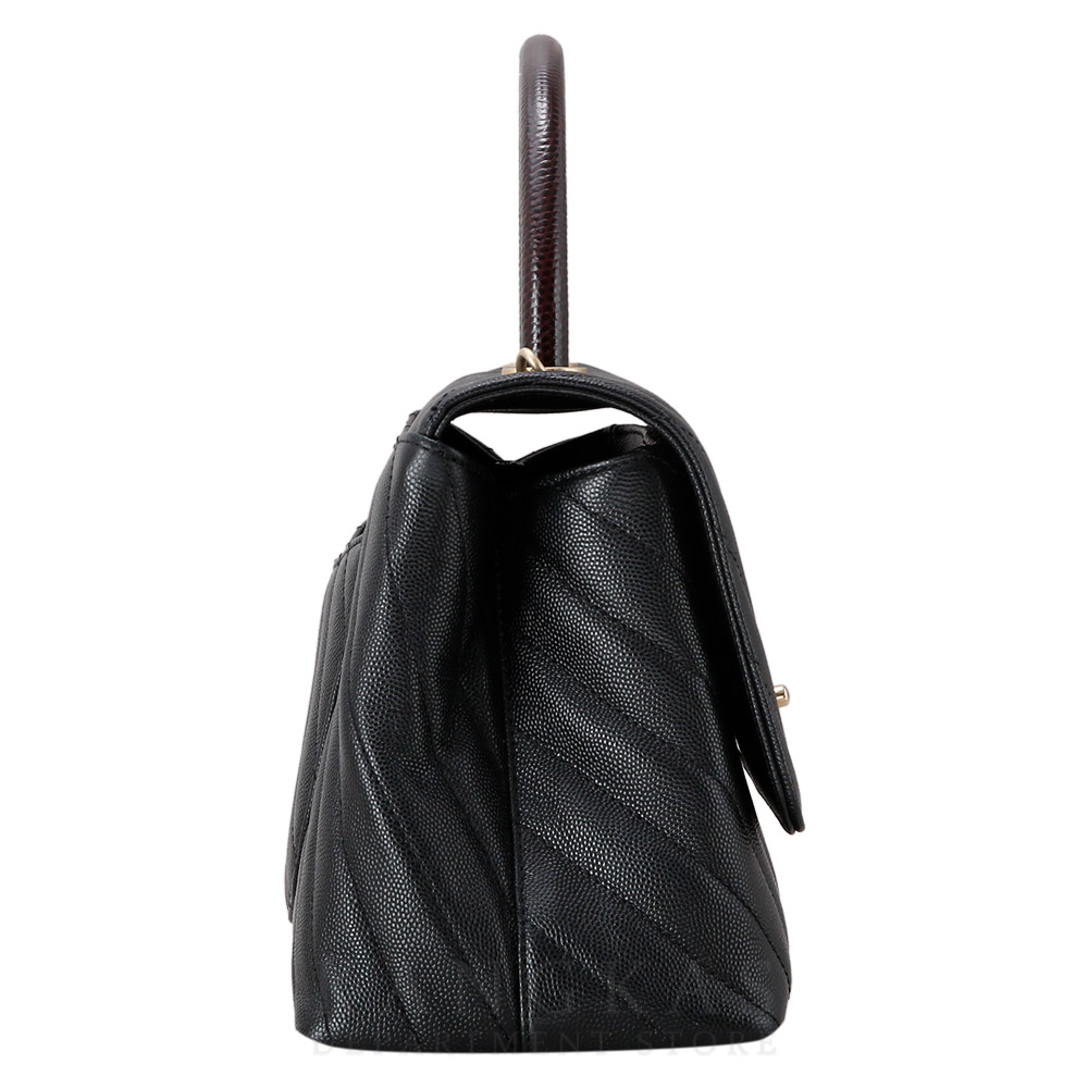 CHANEL(USED)샤넬 쉐브론 코코핸들 미듐 리자드핸들