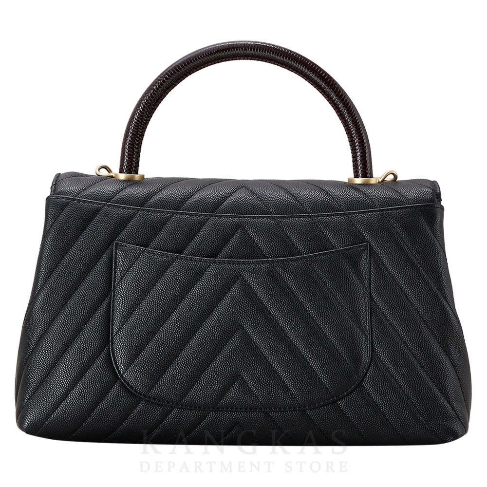 CHANEL(USED)샤넬 쉐브론 코코핸들 미듐 리자드핸들