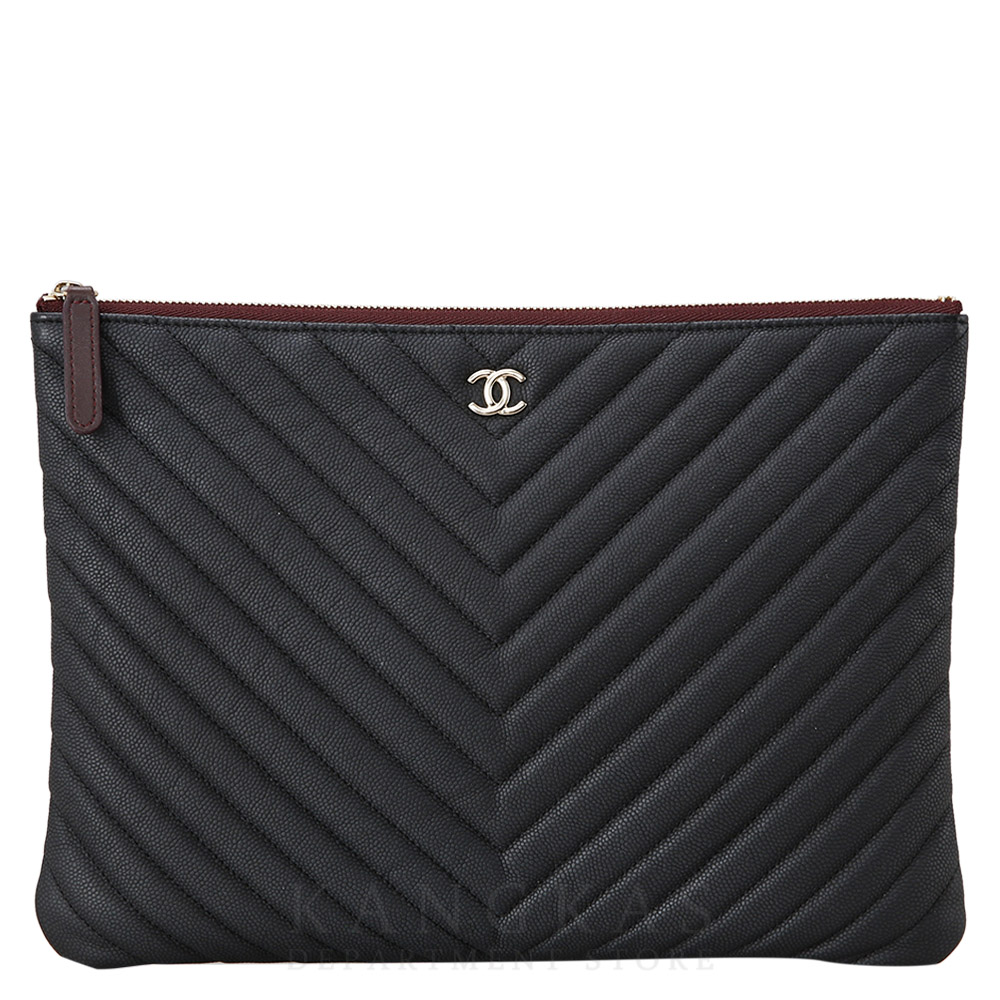 CHANEL(USED)샤넬 클래식 캐비어 쉐브론 클러치 뉴미듐