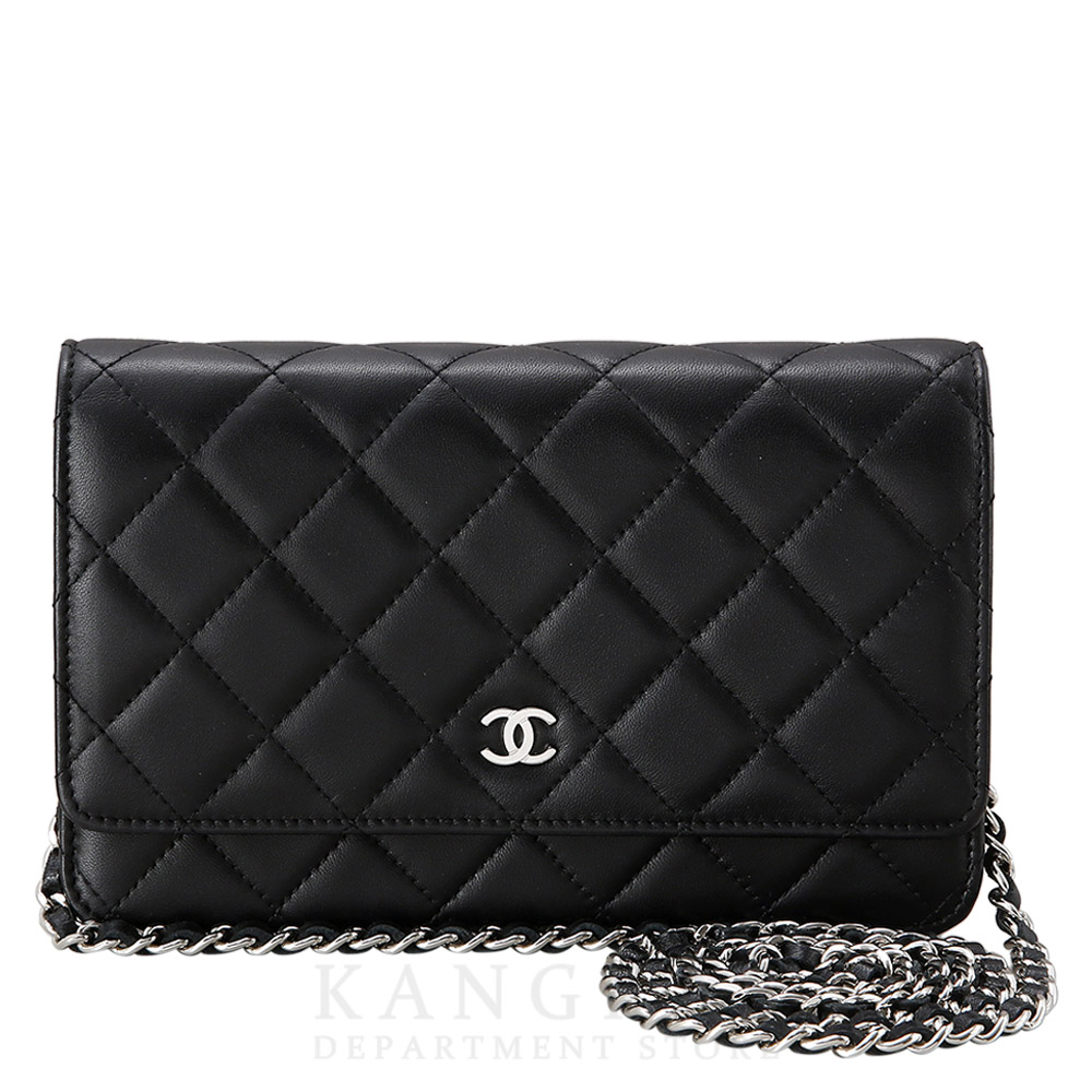 CHANEL(USED)샤넬 램스킨 CC로고 WOC