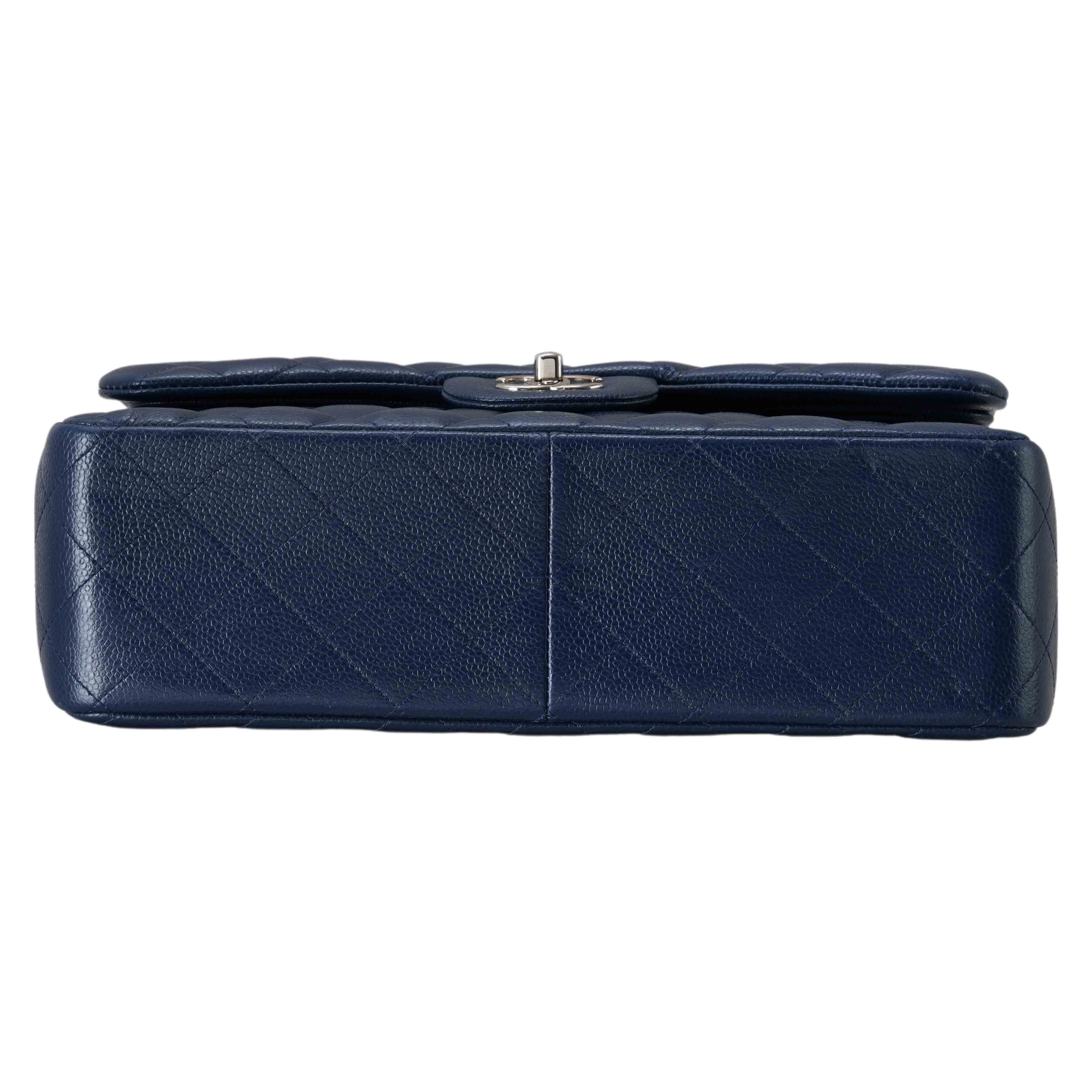 CHANEL(USED)샤넬 캐비어 클래식 라지 플랩백 네이비