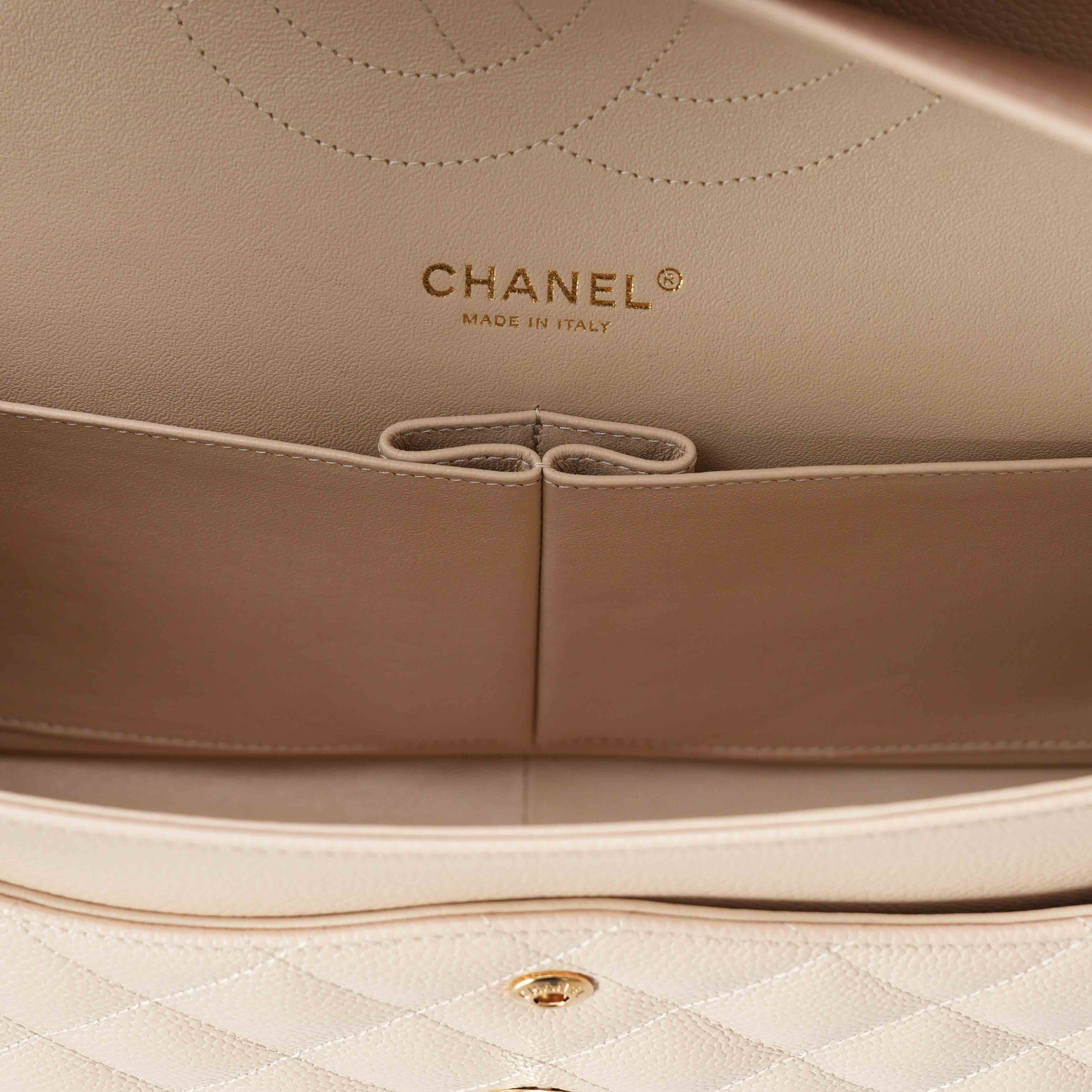 CHANEL(USED)샤넬 캐비어 클래식 라지 플랩백 파우더