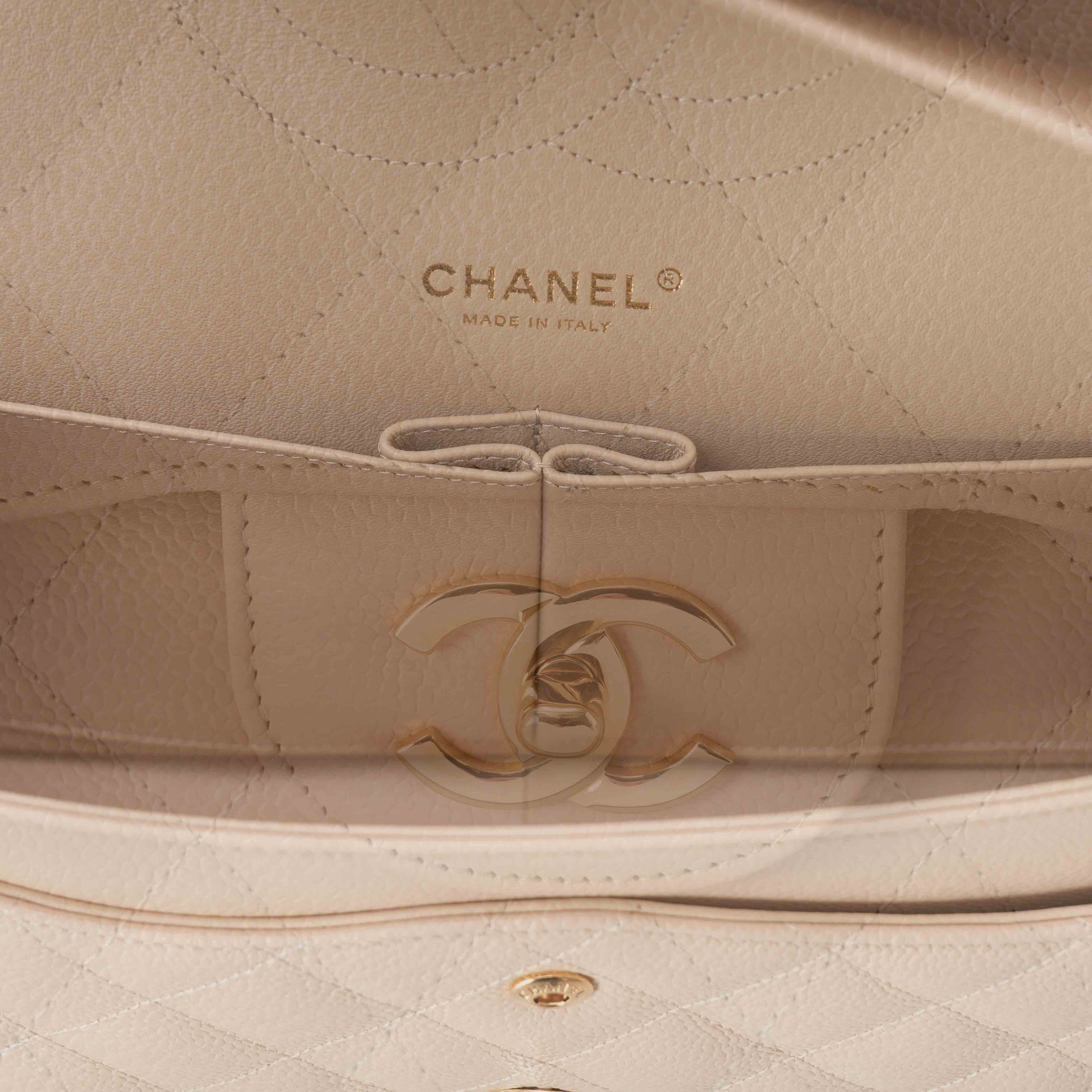 CHANEL(USED)샤넬 캐비어 클래식 라지 플랩백 파우더