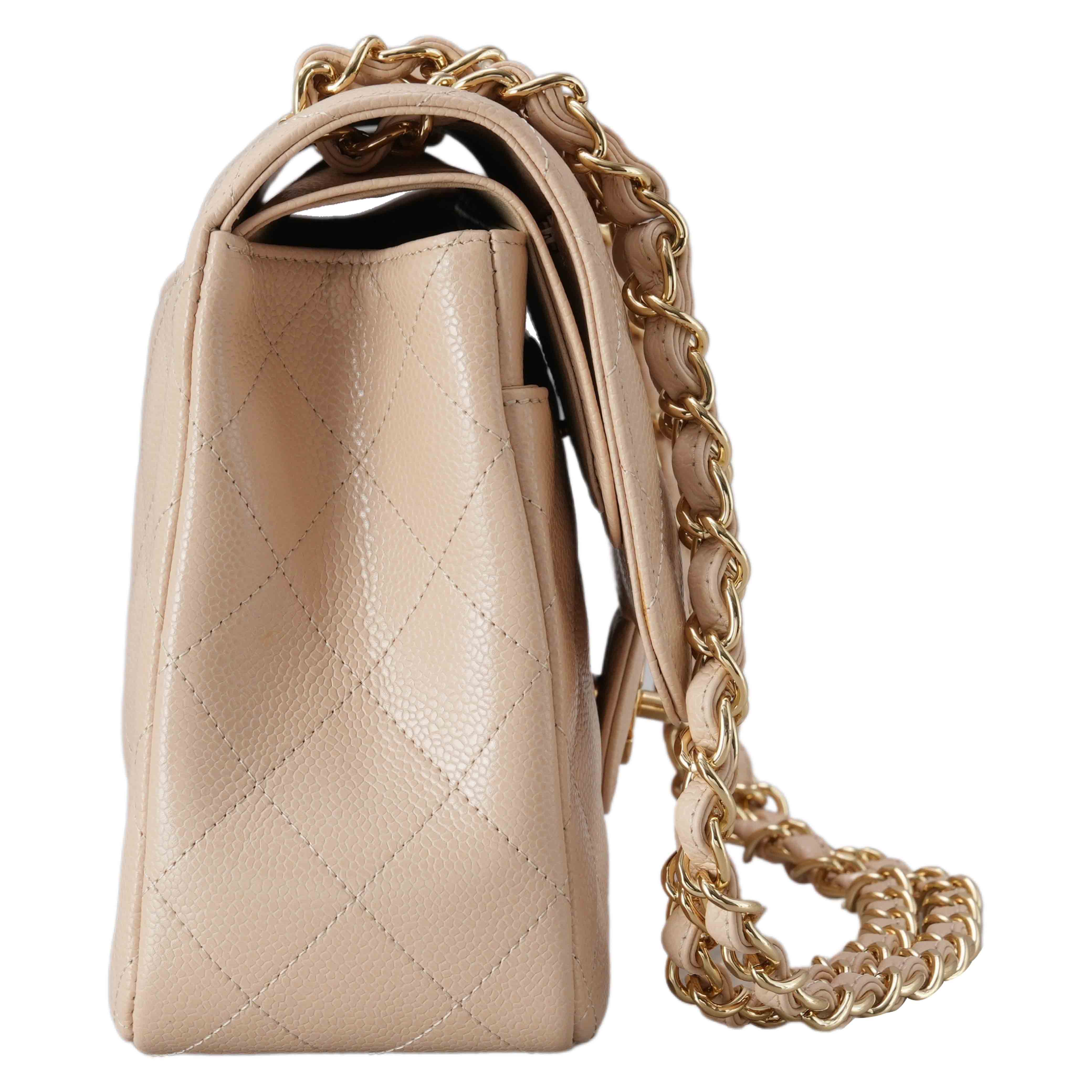 CHANEL(USED)샤넬 캐비어 클래식 라지 플랩백 파우더