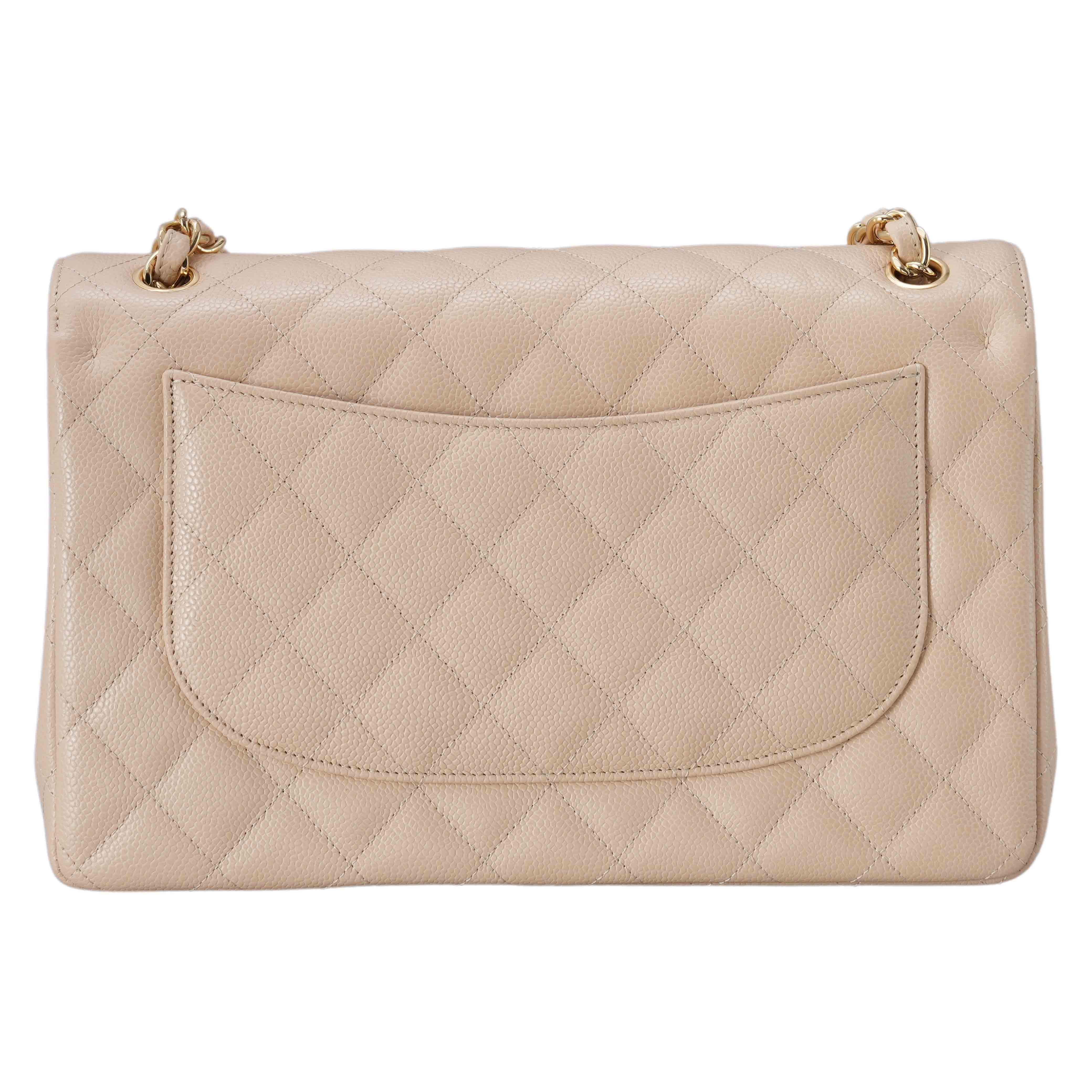 CHANEL(USED)샤넬 캐비어 클래식 라지 플랩백 파우더