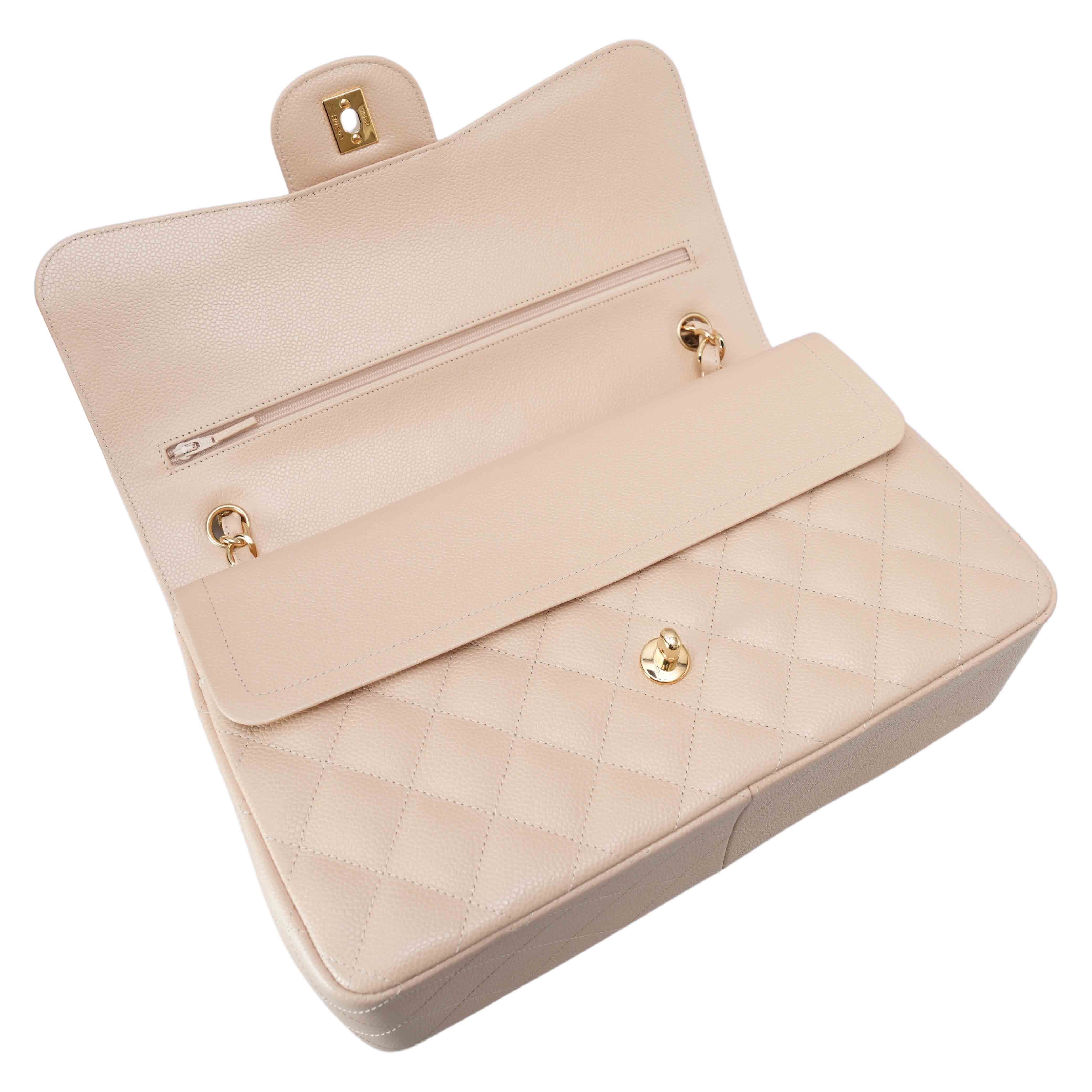 CHANEL(USED)샤넬 캐비어 클래식 라지 플랩백 파우더