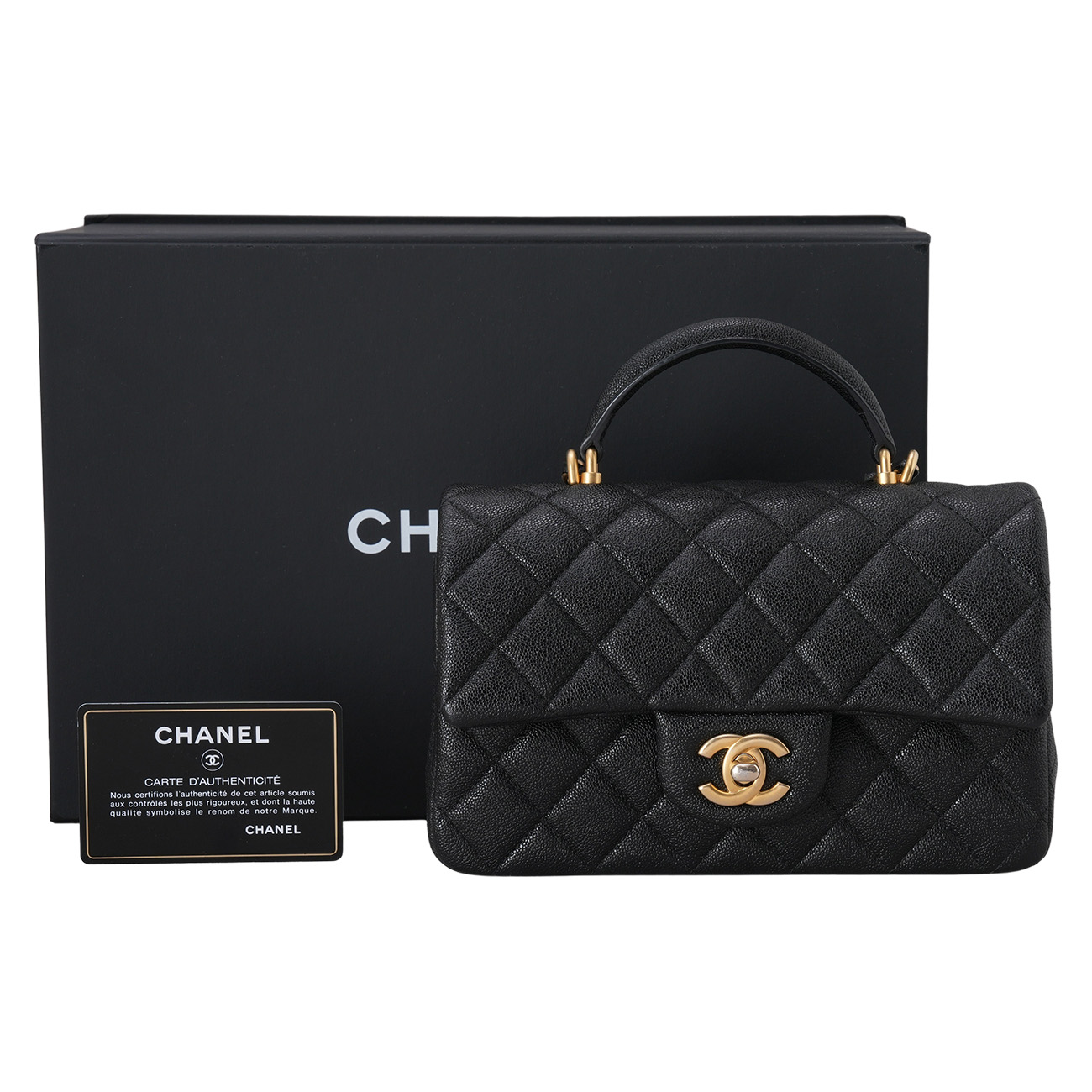 CHANEL(USED)샤넬 캐비어 뉴미니 탑핸들 크로스백