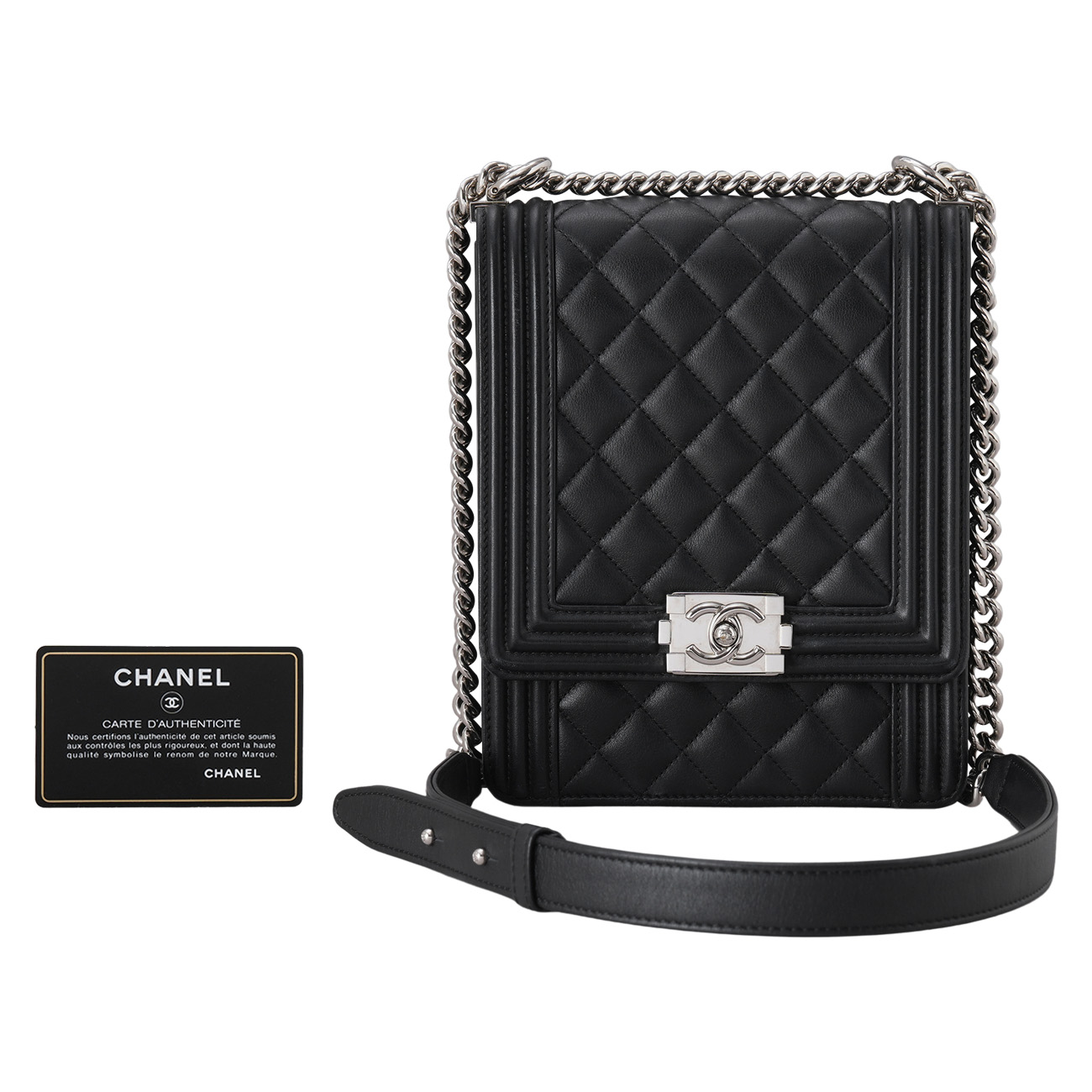 CHANEL(USED)샤넬 램스킨 보이샤넬 사첼백