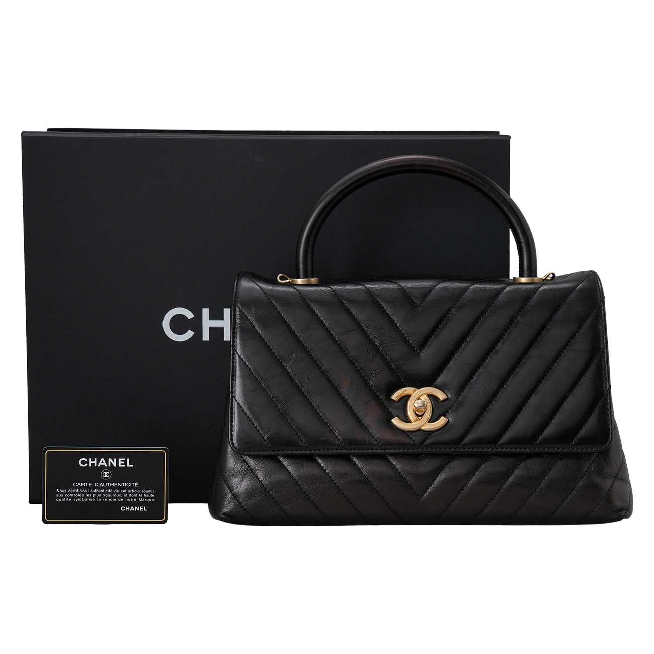 CHANEL(USED)샤넬 쉐브론 빈티지 코코핸들 미듐