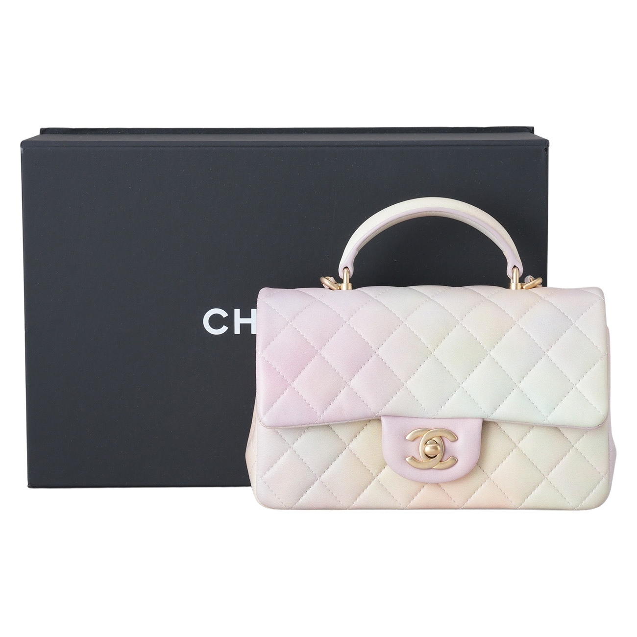 CHANEL(USED)샤넬 램스킨 클래식 뉴미니 멀티컬러 체인 크로스백