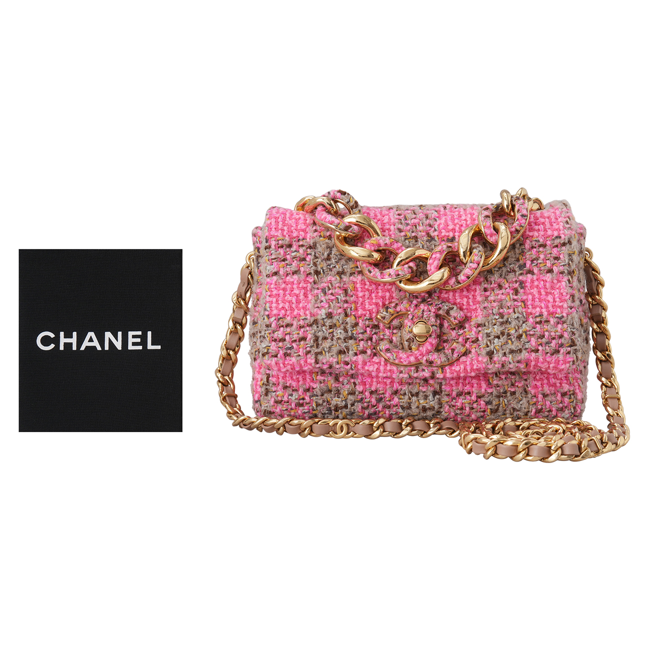 CHANEL(USED)샤넬 시즌 트위드 체인 숄더백