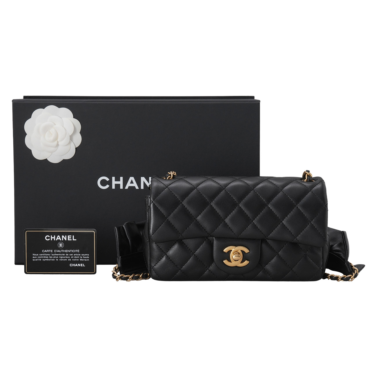 CHANEL(USED)샤넬 시즌 램스킨 프릴장식 뉴미니 크로스백