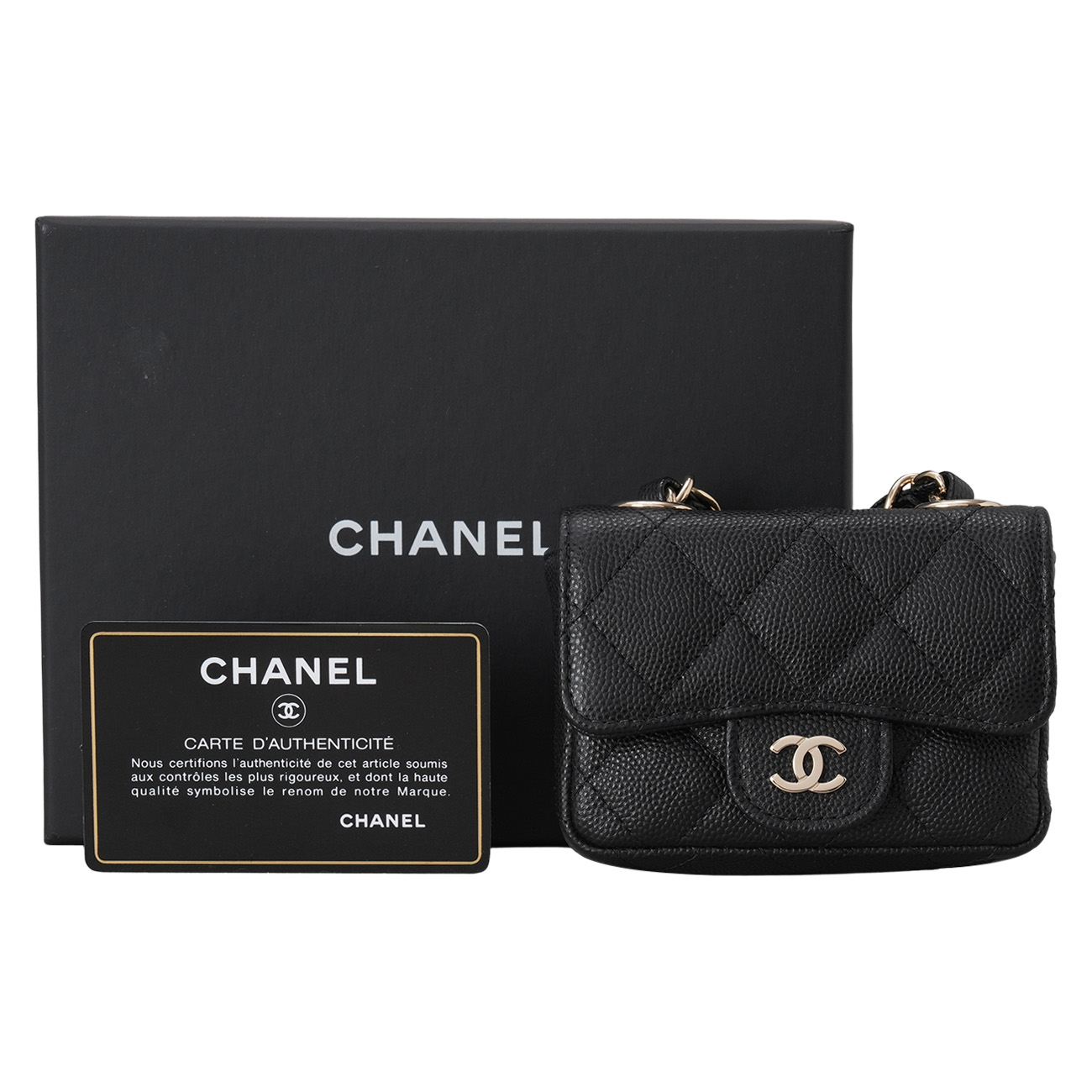 CHANEL(USED)샤넬 캐비어 체인 카드지갑