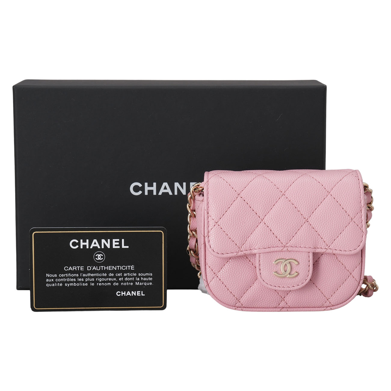 CHANEL(USED)샤넬 캐비어 체인 카드지갑