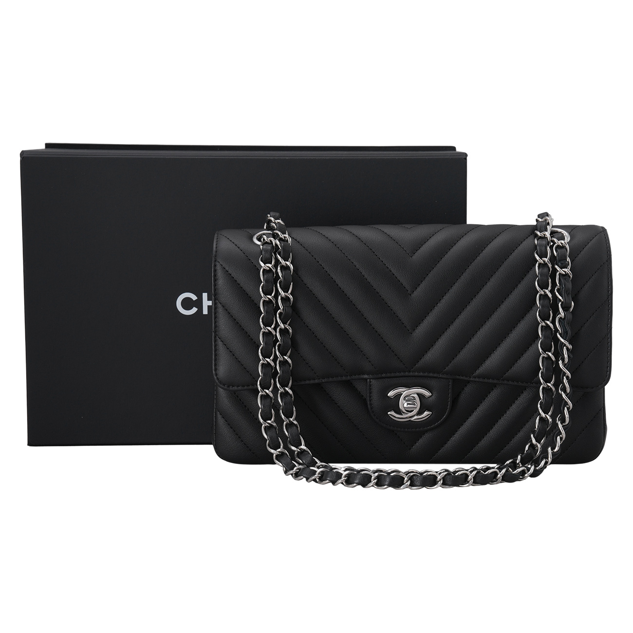 CHANEL(USED)샤넬 클래식 미듐 쉐브론 플랩백