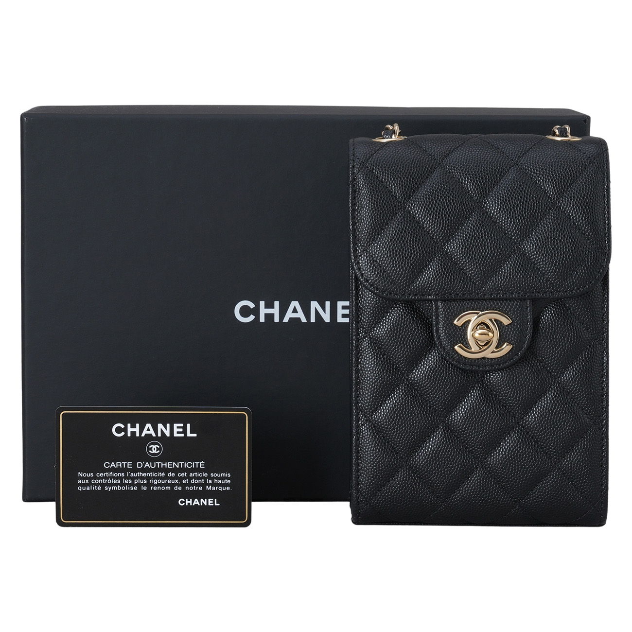 CHANEL(USED)샤넬 AP0249 캐비어 폰 홀더백