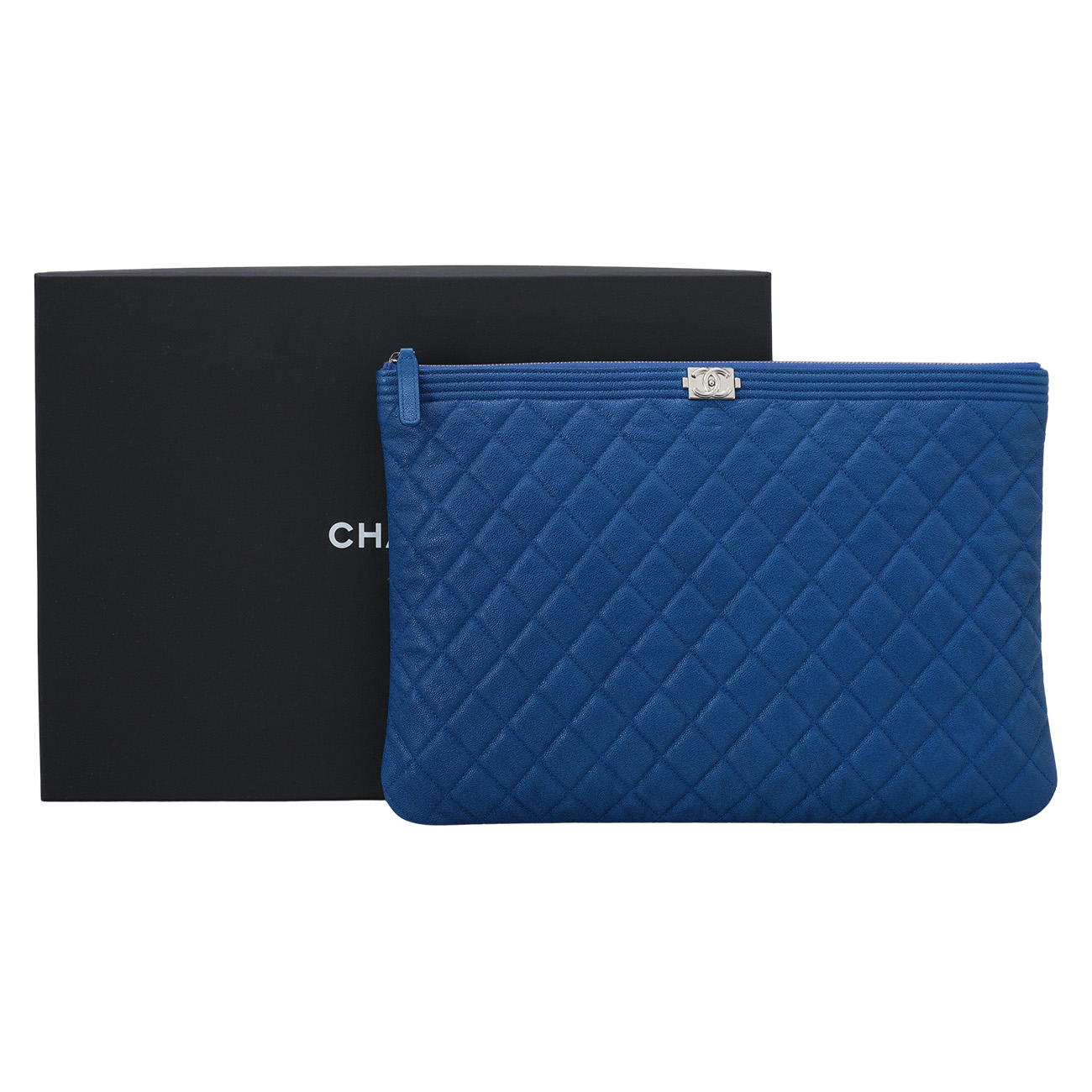 CHANEL(USED)샤넬 A84407 캐비어 보이샤넬 클러치 라지