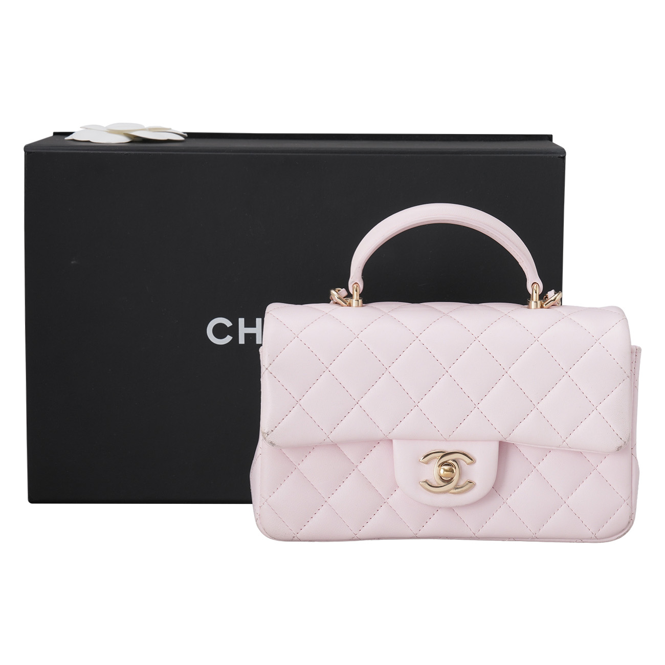 CHANEL(USED)샤넬 램스킨 뉴미니 탑핸들 크로스백