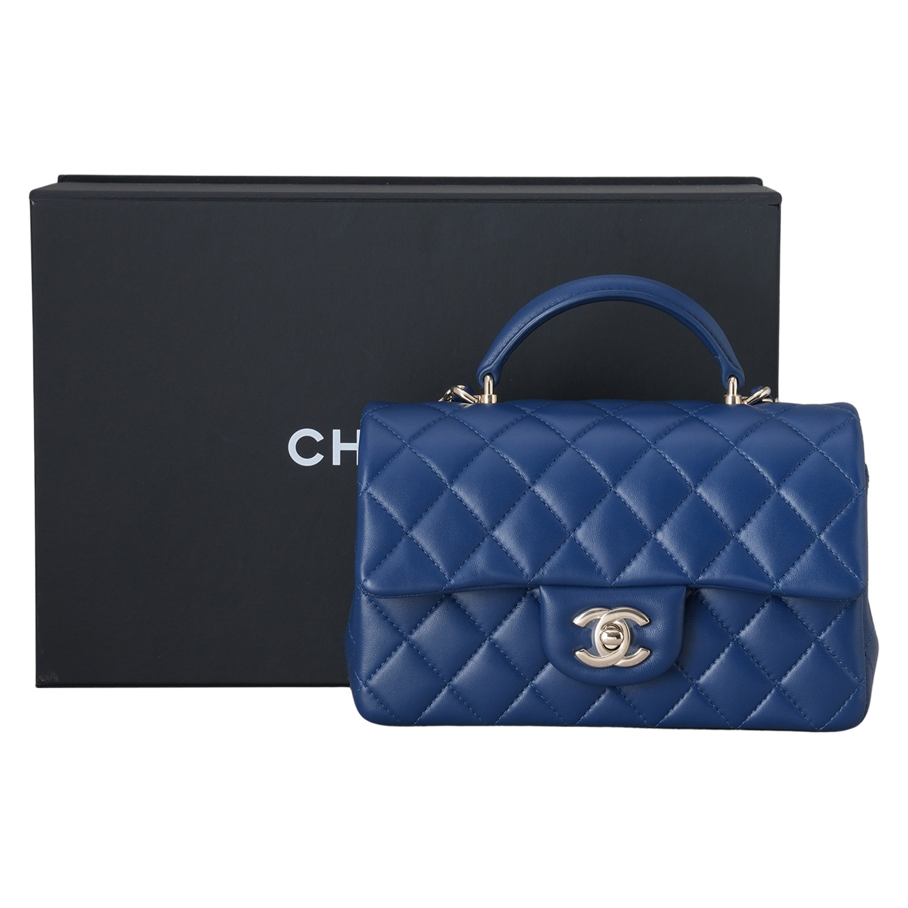 CHANEL(USED)샤넬 램스킨 클래식 뉴미니 탑핸들