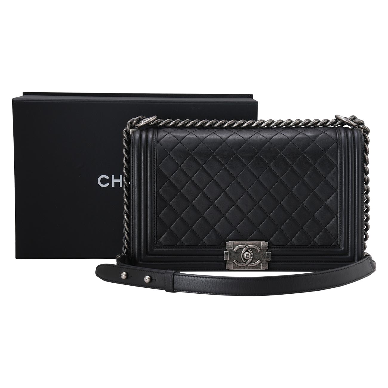 CHANEL(USED)샤넬 램스킨 보이샤넬 뉴미듐 플랩백