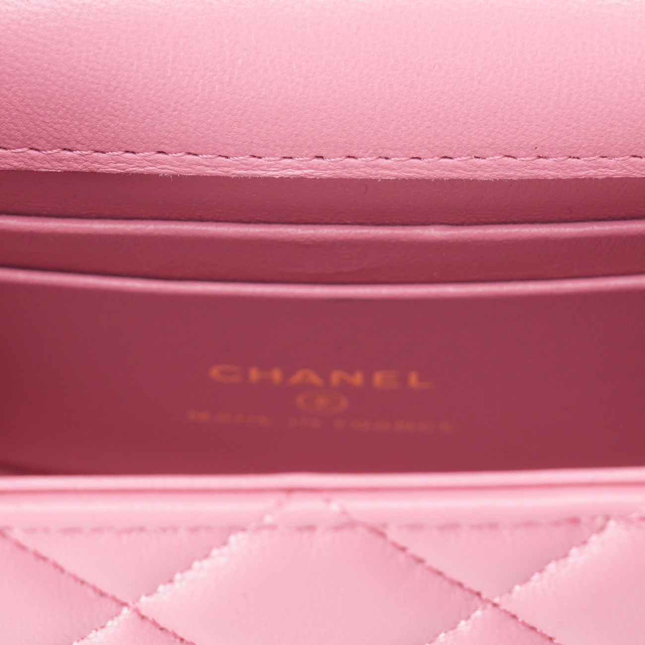 CHANEL(USED)샤넬 램스킨 탑핸들 미니 체인 크로스백