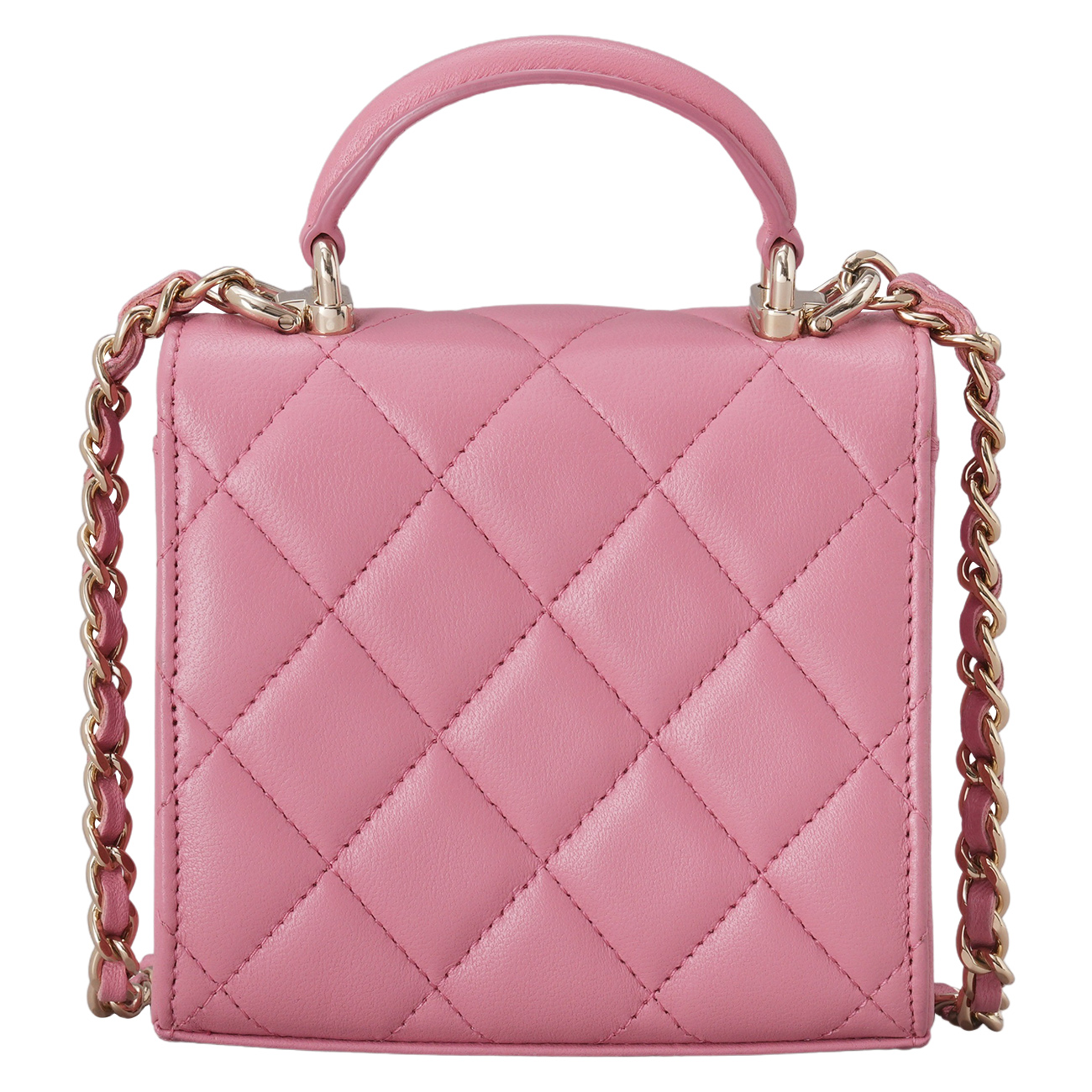 CHANEL(USED)샤넬 램스킨 탑핸들 미니 체인 크로스백