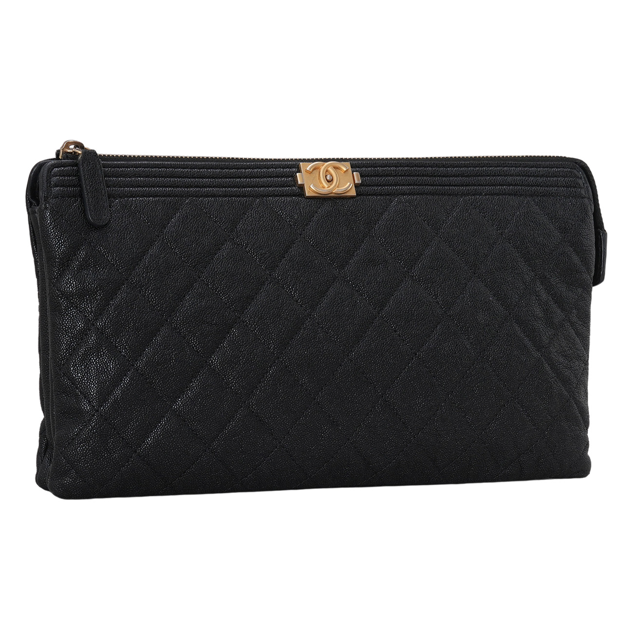 CHANEL(USED)샤넬 캐비어 보이샤넬 파우치