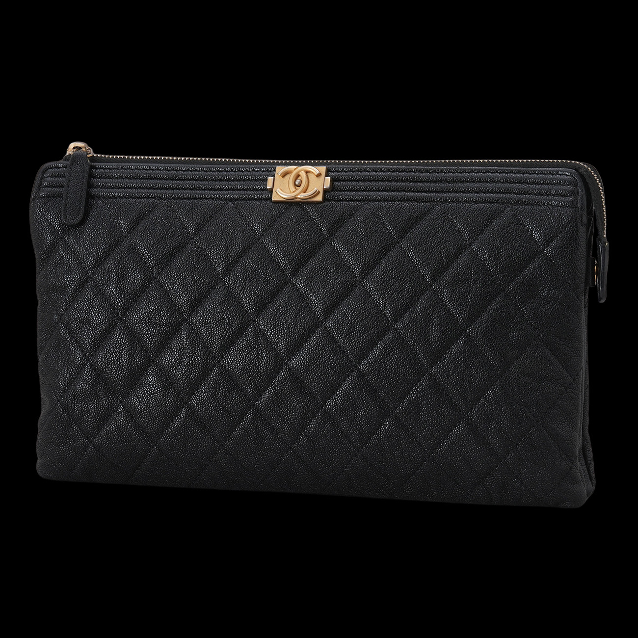 CHANEL(USED)샤넬 캐비어 보이샤넬 파우치