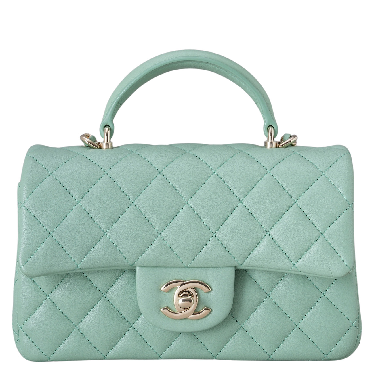 CHANEL(USED)샤넬 램스킨 클래식 뉴미니 탑핸들 크로스백