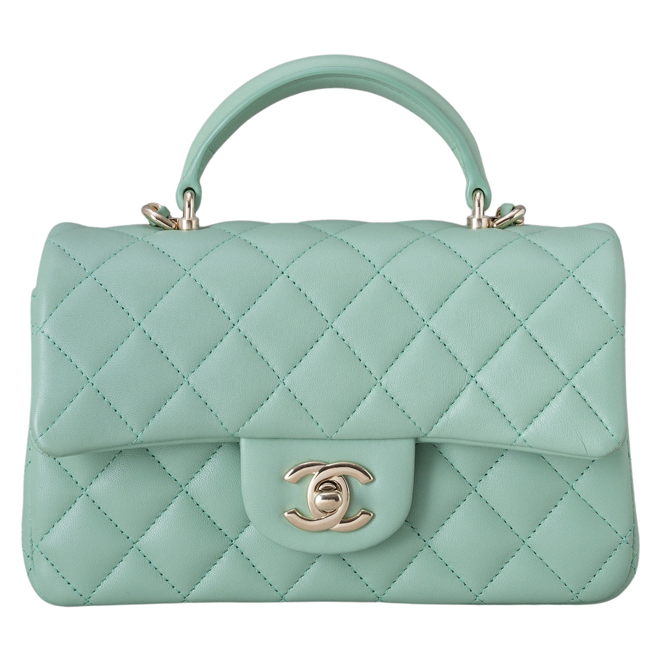 CHANEL(USED)샤넬 램스킨 클래식 뉴미니 탑핸들 크로스백