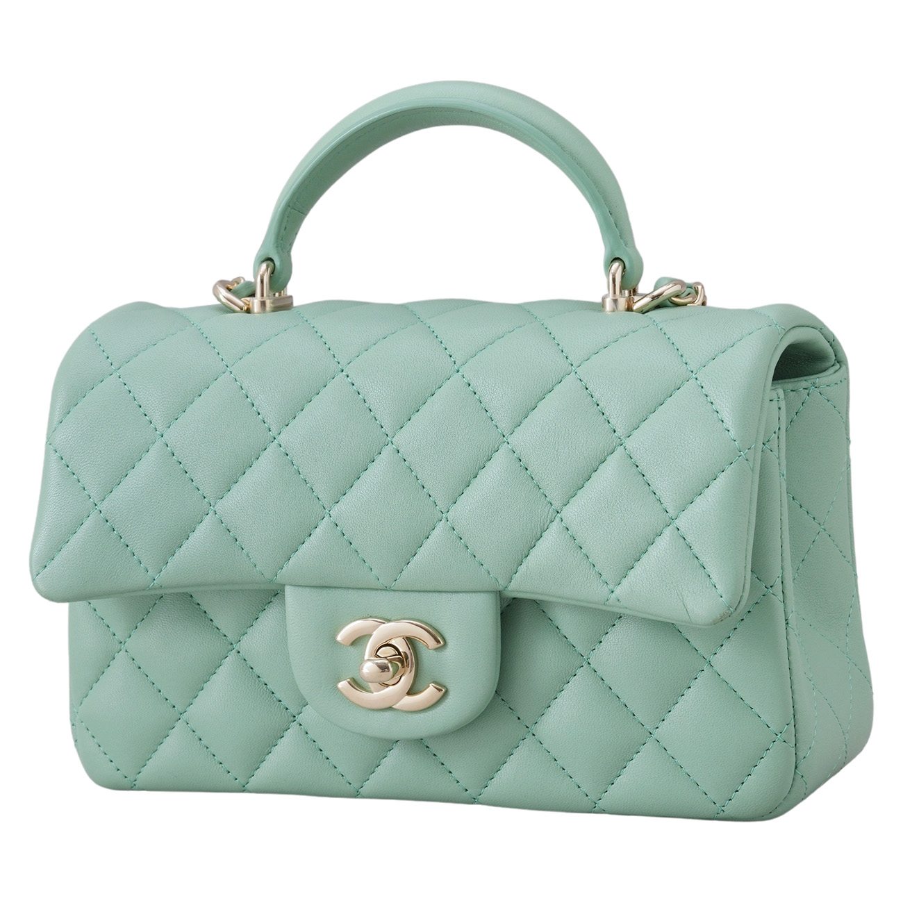CHANEL(USED)샤넬 램스킨 클래식 뉴미니 탑핸들 크로스백