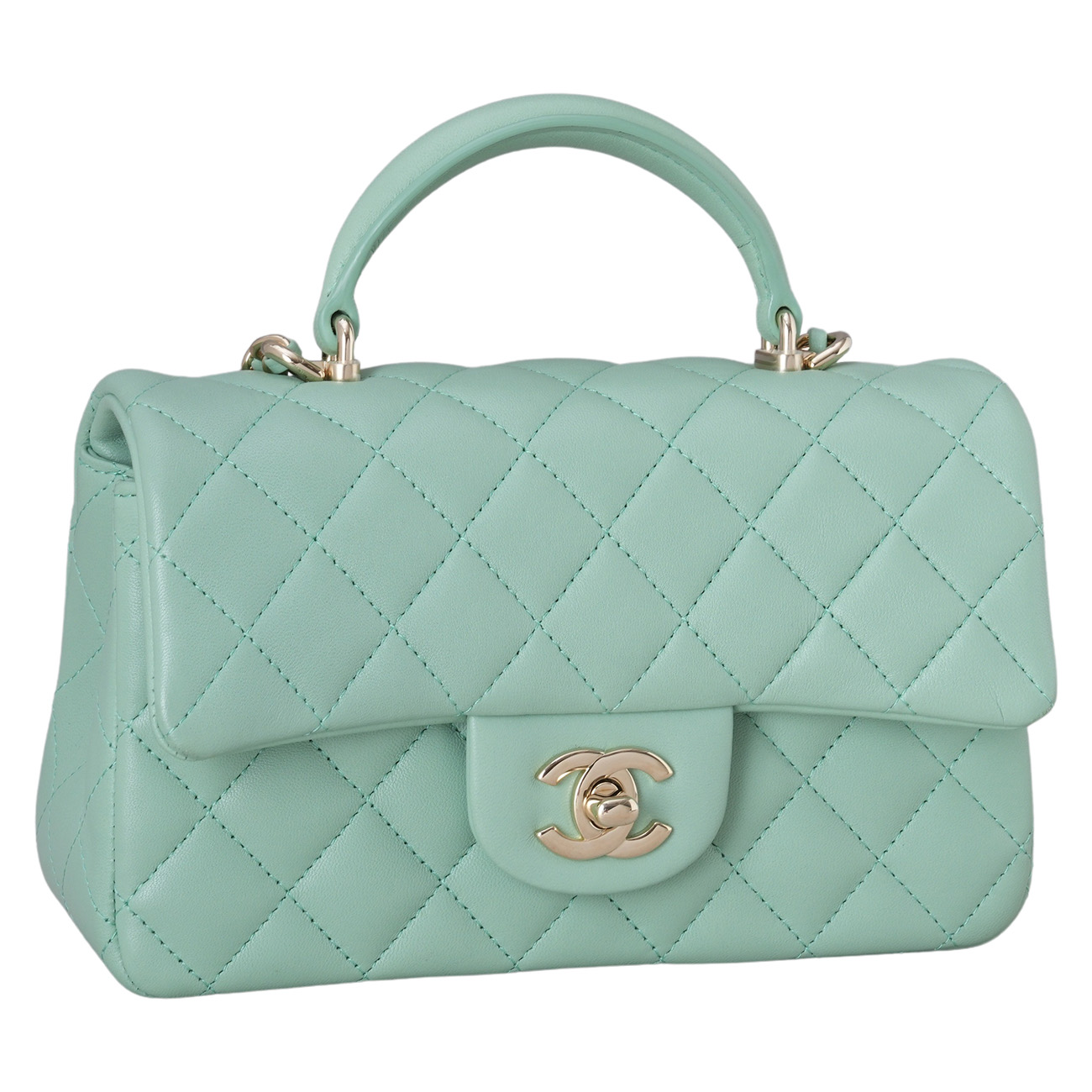CHANEL(USED)샤넬 램스킨 클래식 뉴미니 탑핸들 크로스백