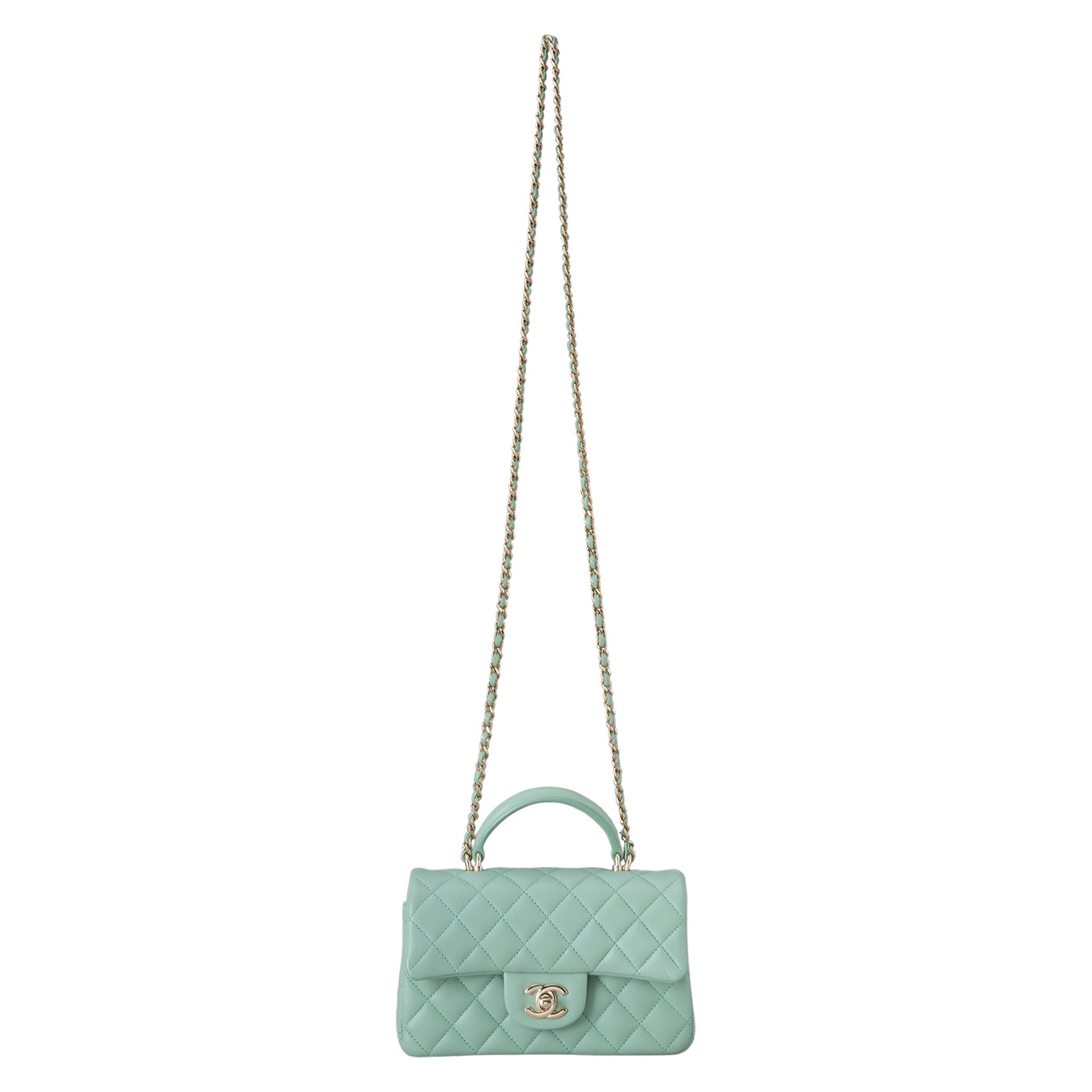 CHANEL(USED)샤넬 램스킨 클래식 뉴미니 탑핸들 크로스백
