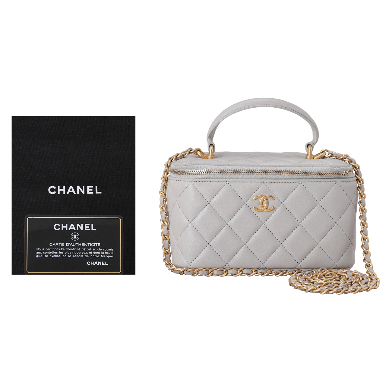 CHANEL(USED)샤넬 램스킨 베니티 탑핸들