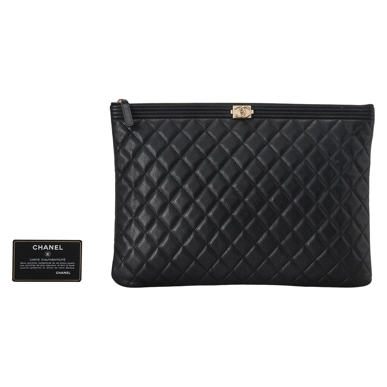 CHANEL(USED)샤넬 캐비어 보이샤넬 클러치 라지