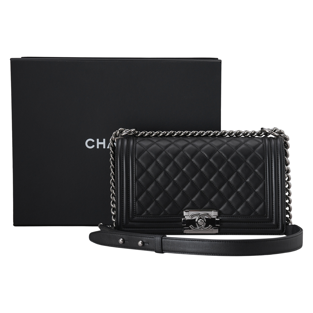 CHANEL(USED)샤낼  보이샤넬 미듐 체인 플랩백