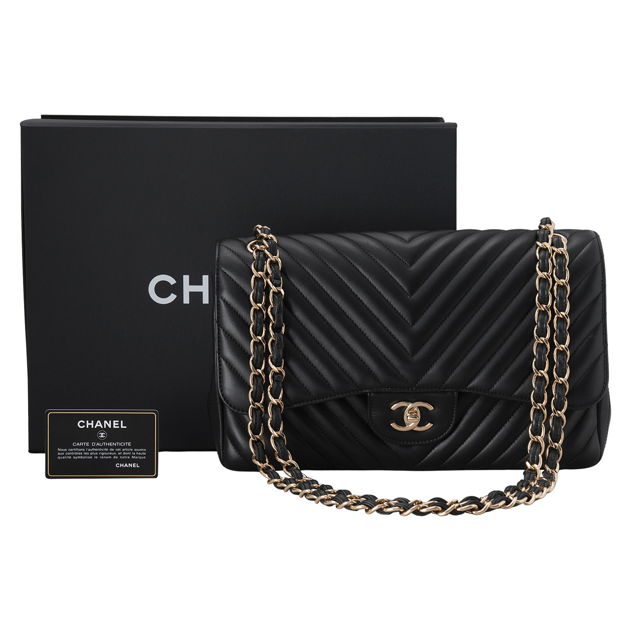 CHANEL(USED)샤넬 램스킨 클래식 쉐브론 라지 플랩백