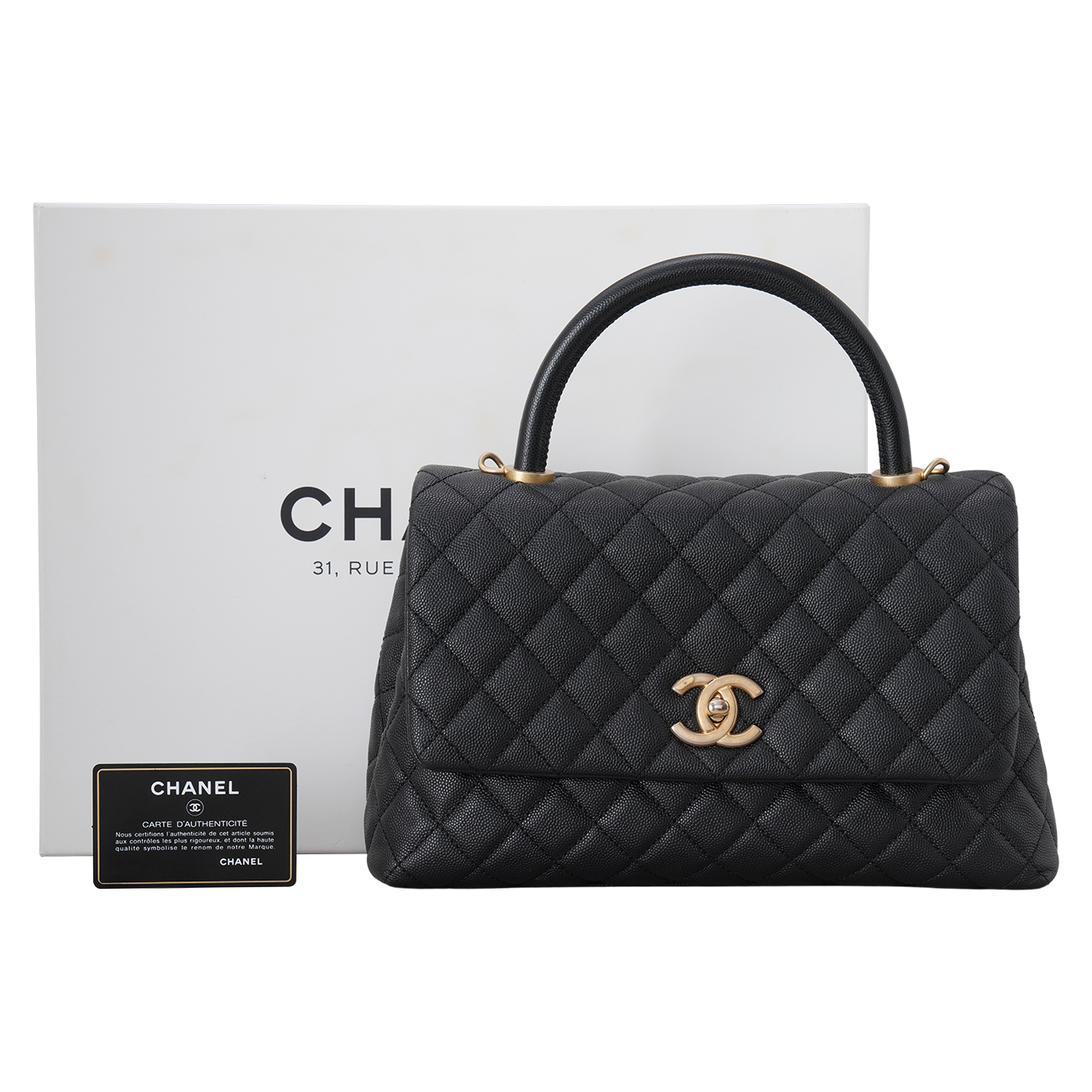 CHANEL(USED)샤넬 캐비어 코코핸들 미듐