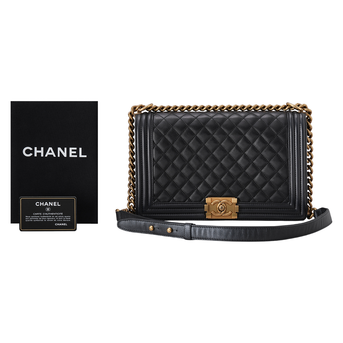 CHANEL(USED)샤넬 램스킨 보이샤넬 라지 플랩백