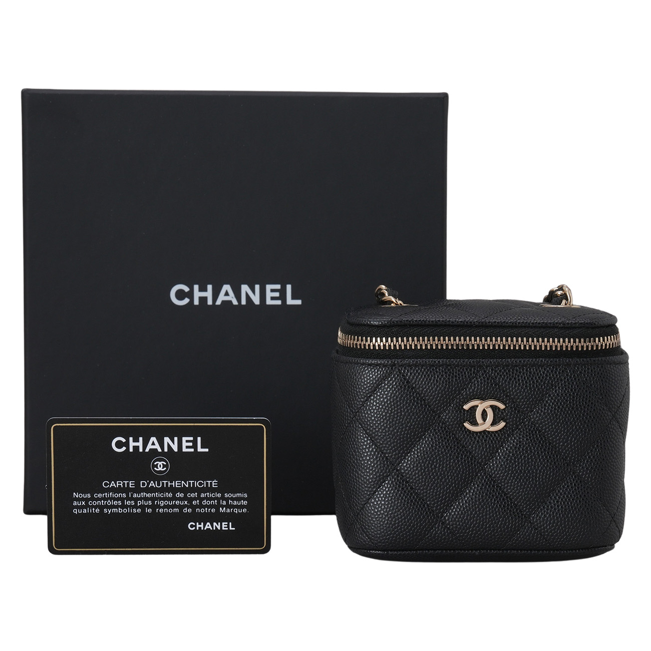 CHANEL(USED)샤넬 AP1340 캐비어 클래식 정사각 베니티 체인백