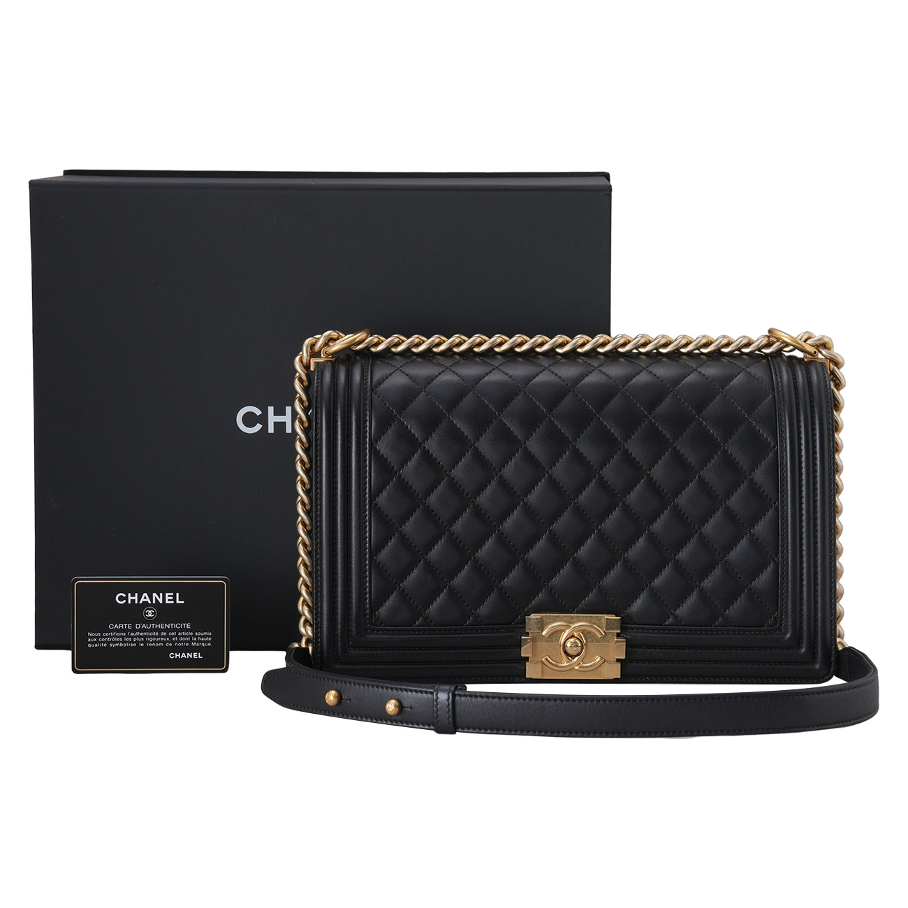 CHANEL(USED)샤넬 램스킨 보이샤넬 라지