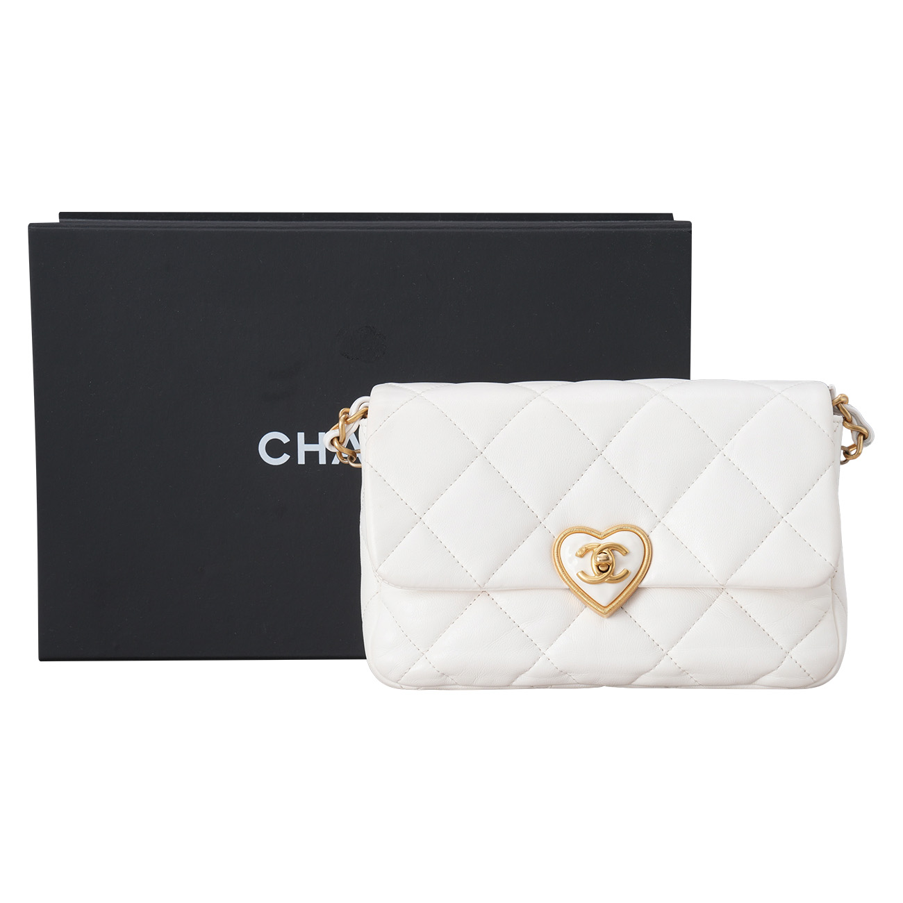 CHANEL(USED)샤넬 AS3986 하트로고 턴락 스몰 체인 플랩백