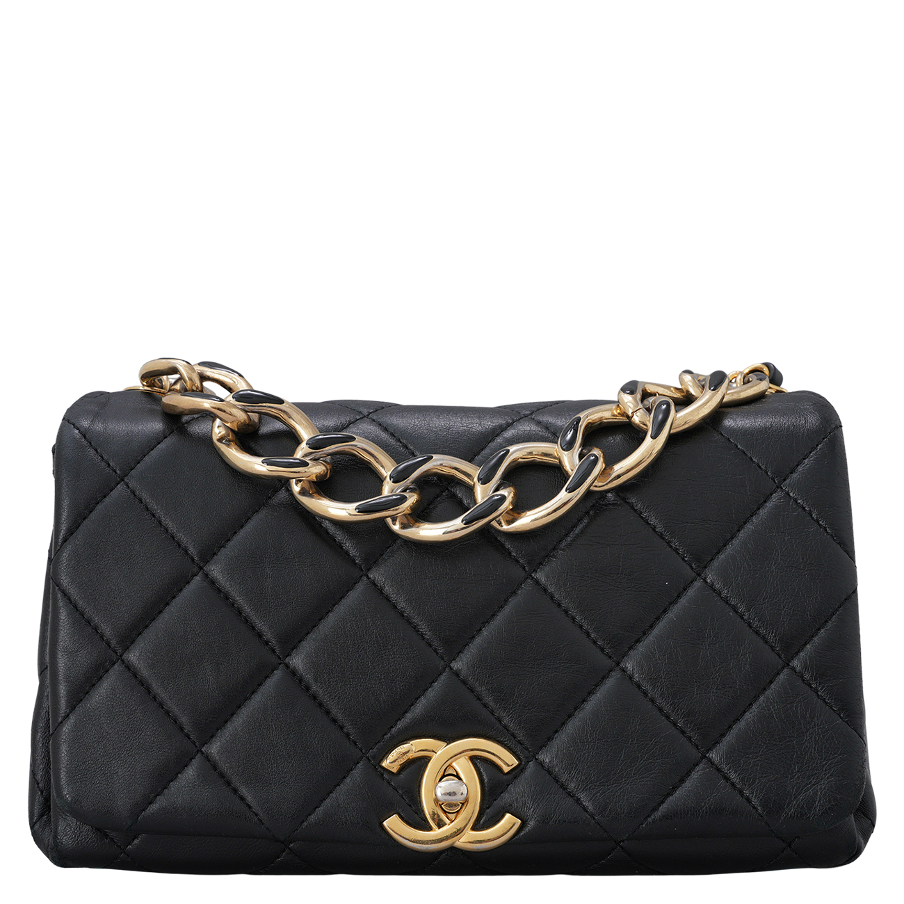 CHANEL(USED)샤넬 AS3367 시즌 램스킨 탑핸들 체인 플랩백
