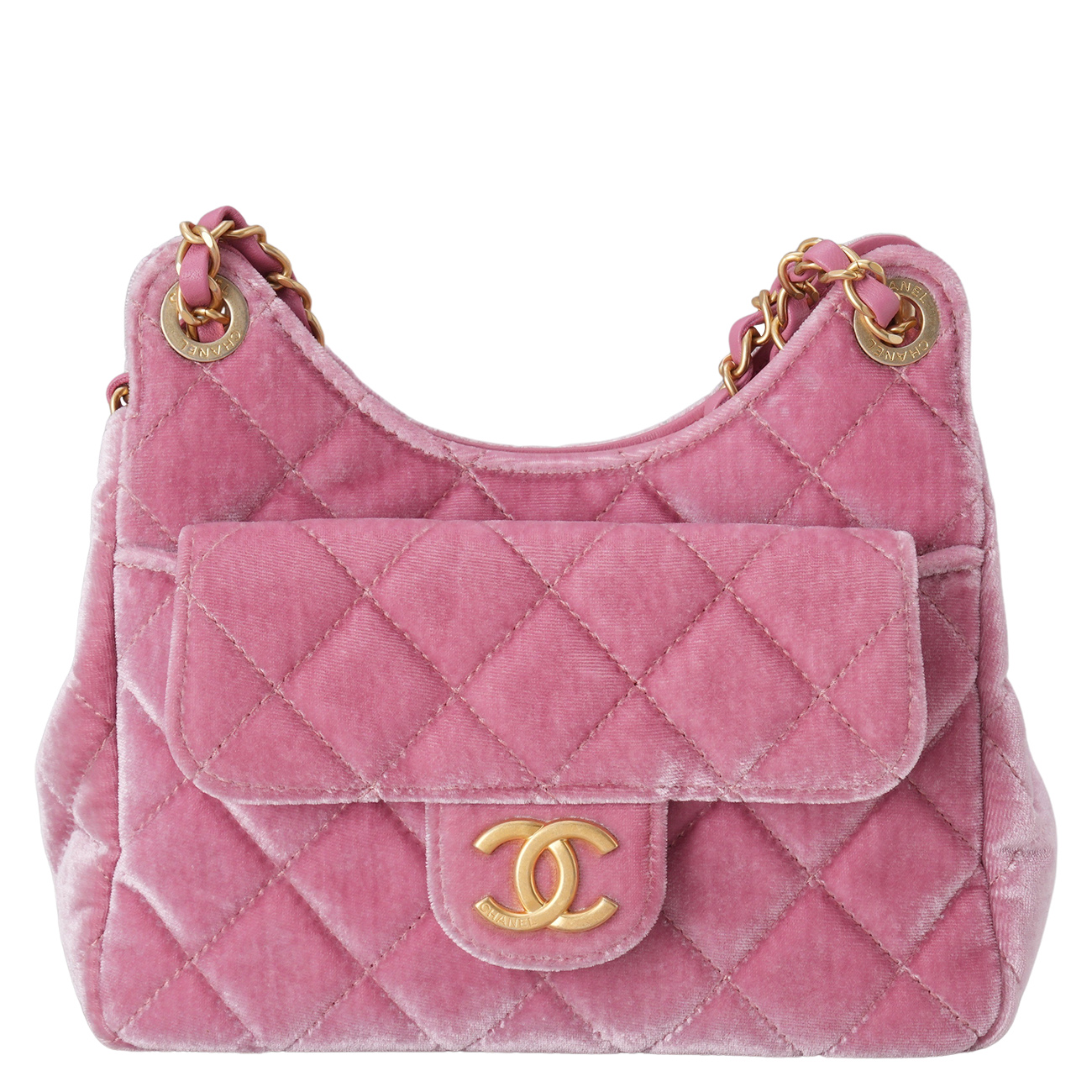 CHANEL(USED)샤넬 시즌 벨벳 체인 호보백